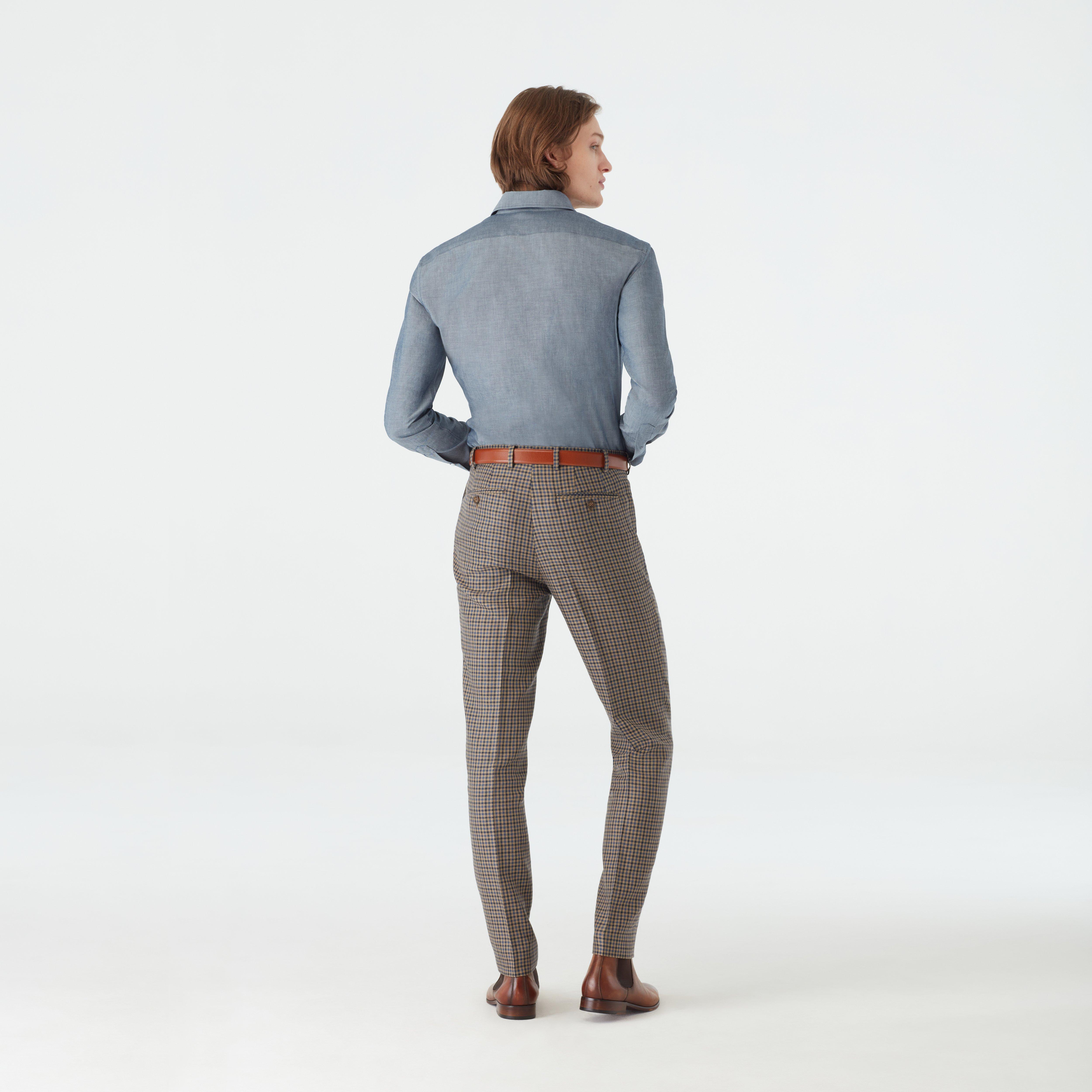 Product thumbnail 2 Brown pants - Barnsley Checked Design from british Indochino Collection