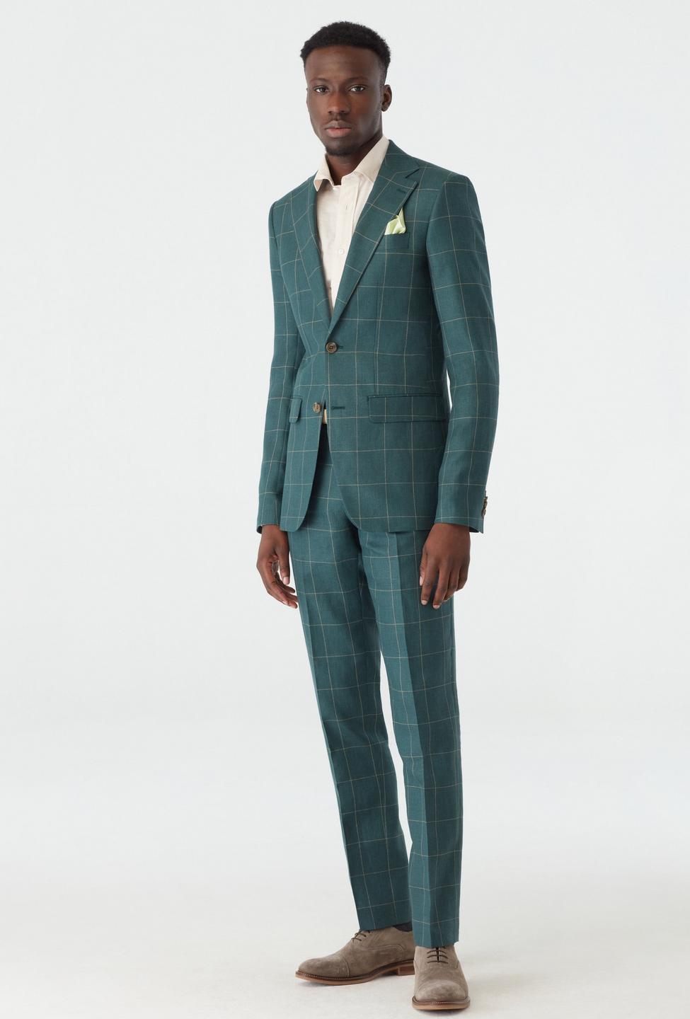 Green suit - Barnsley Checked Design from british Indochino Collection