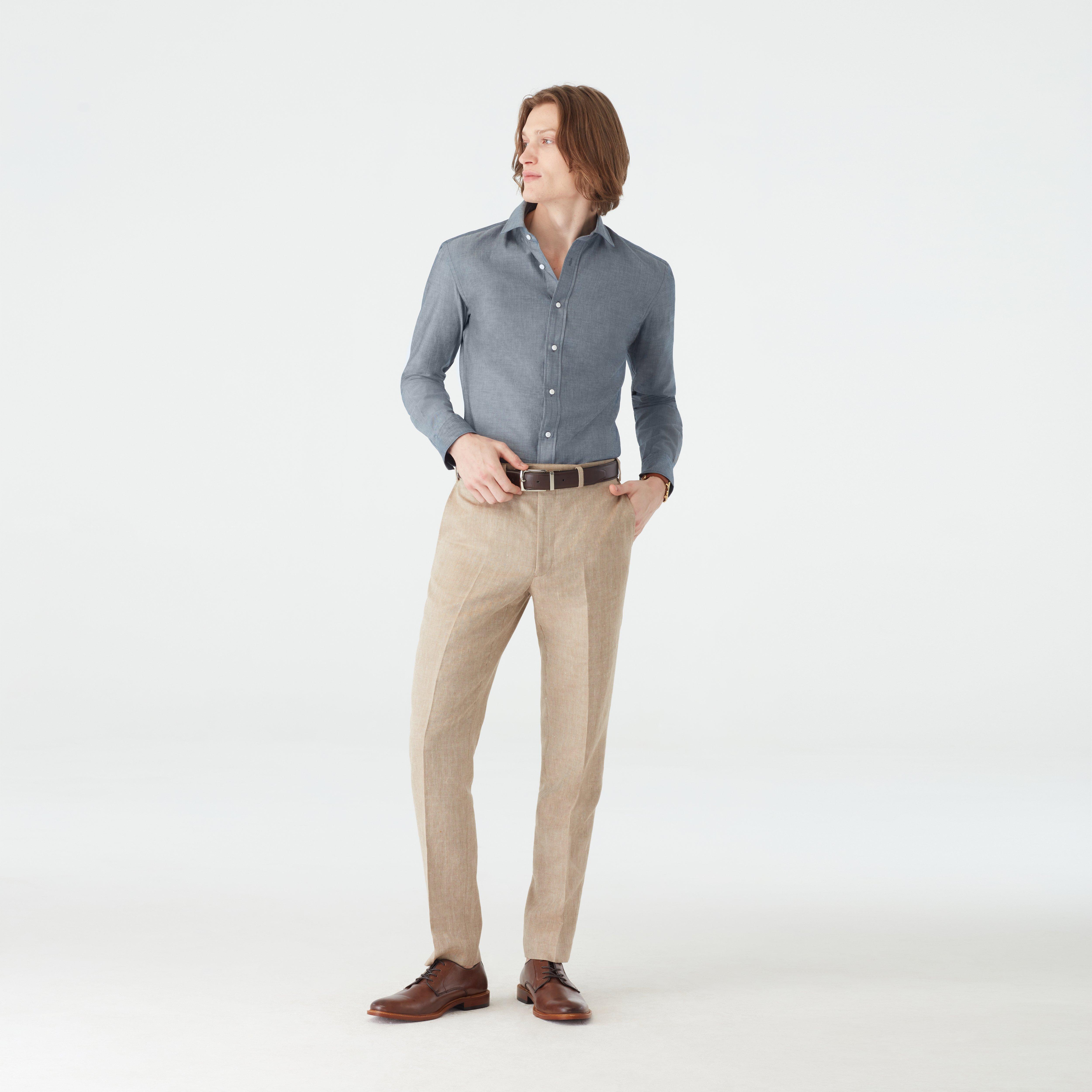 Brown pants - Barnsley Herringbone Design from british Indochino Collection