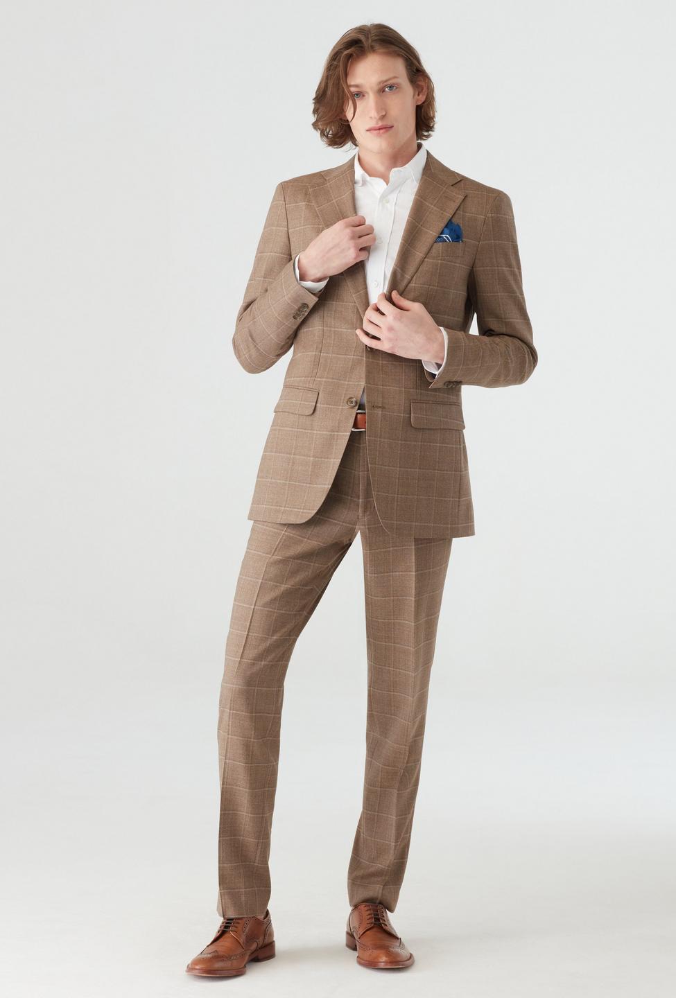 Kelbrook Check Light Brown Suit (52637863815843d55654161fdee8e584)