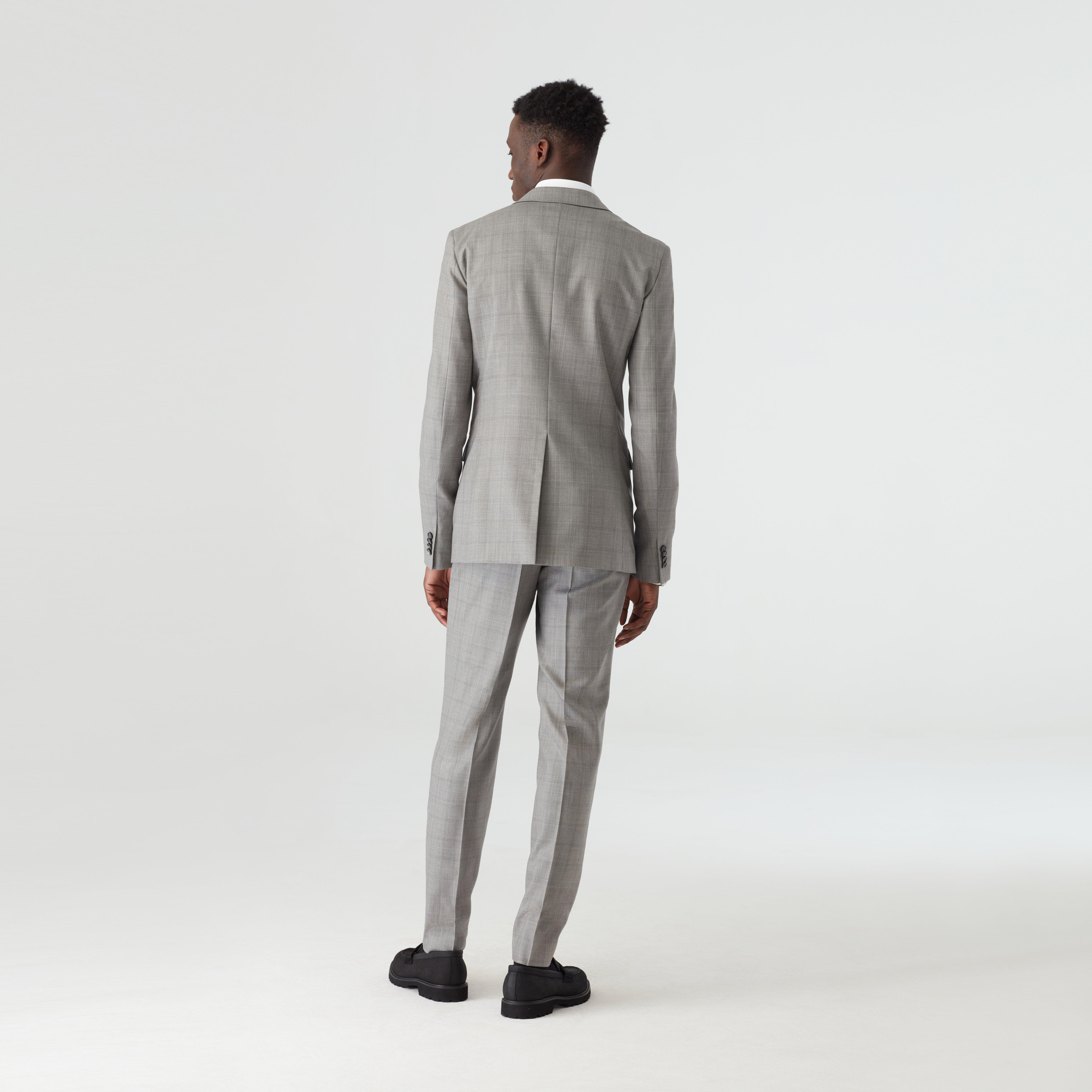 Custom Blazers Made For You - Kelbrook Check Light Gray Blazer | INDOCHINO