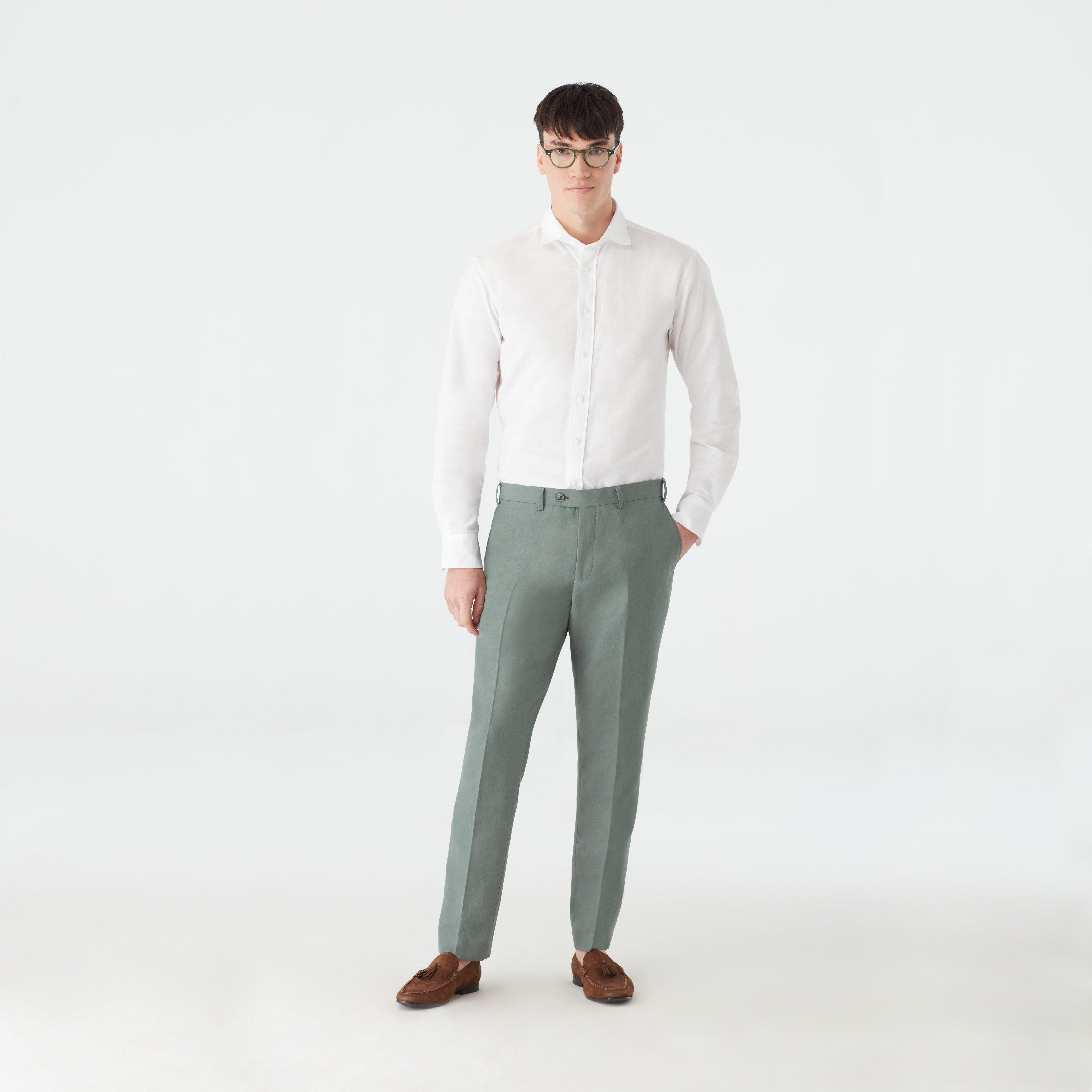 Custom Suits Made For You - Kelly Wool Silk Sage Suit | INDOCHINO