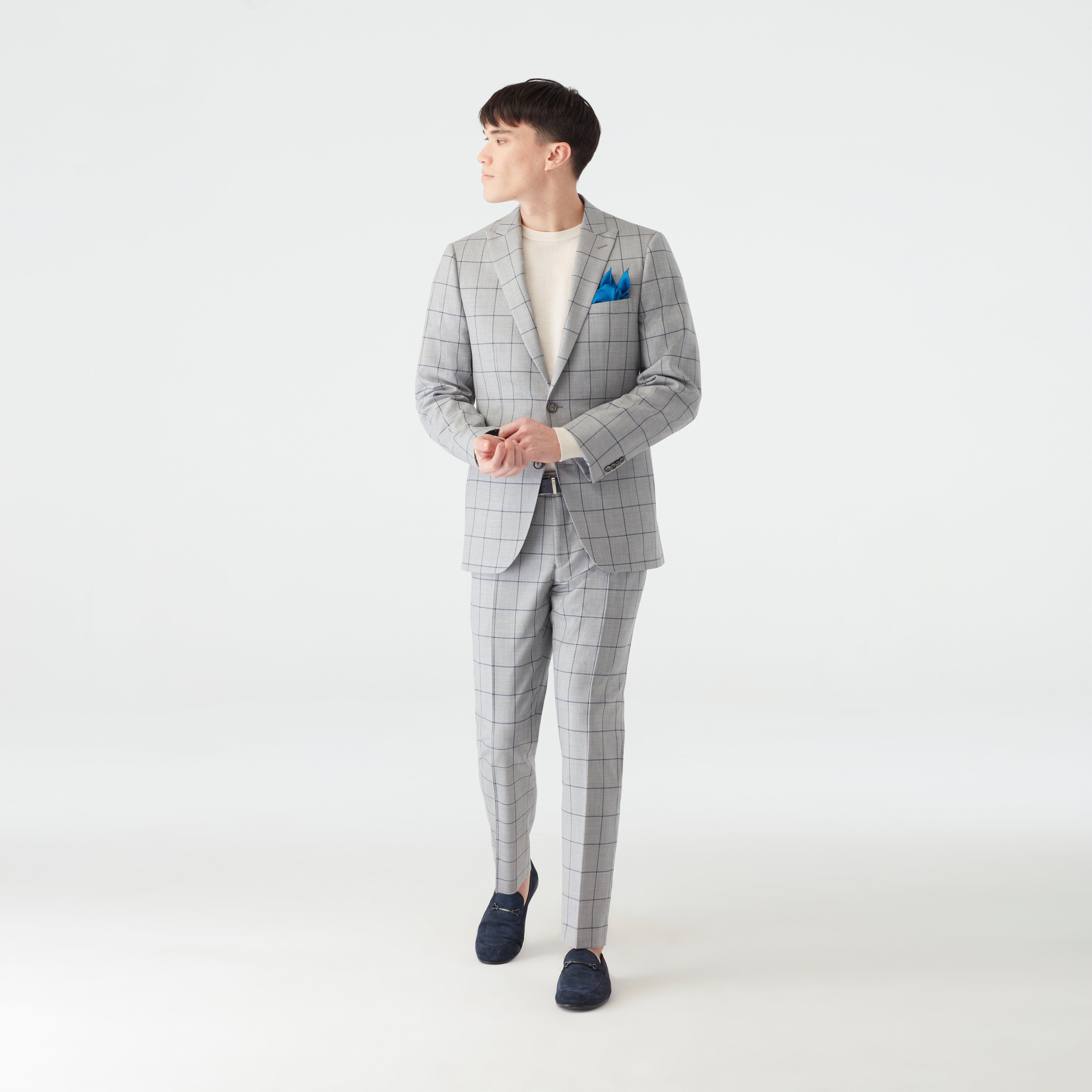 Gray and best sale navy suit