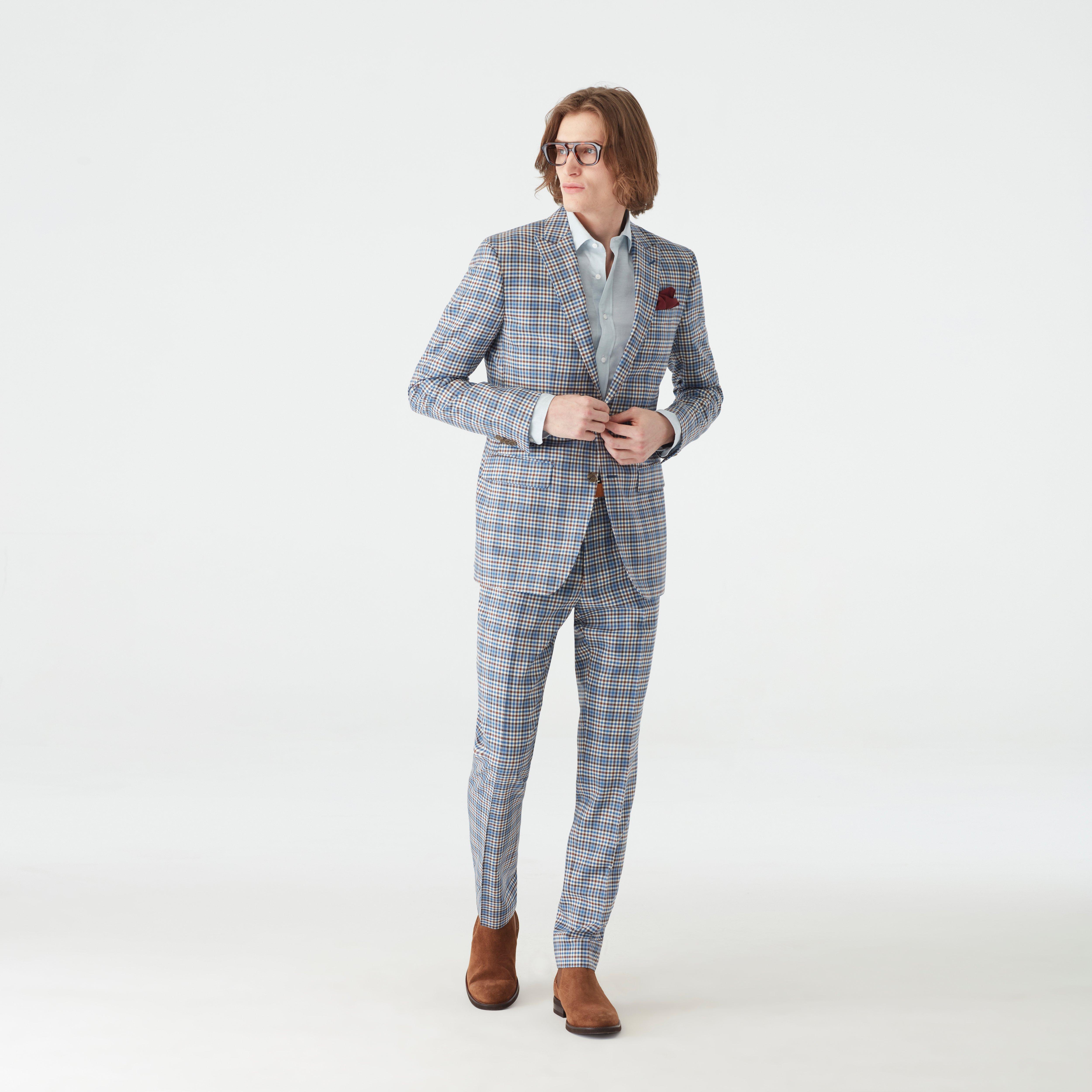 Blue suit - Checked Design from Italian Indochino Collection