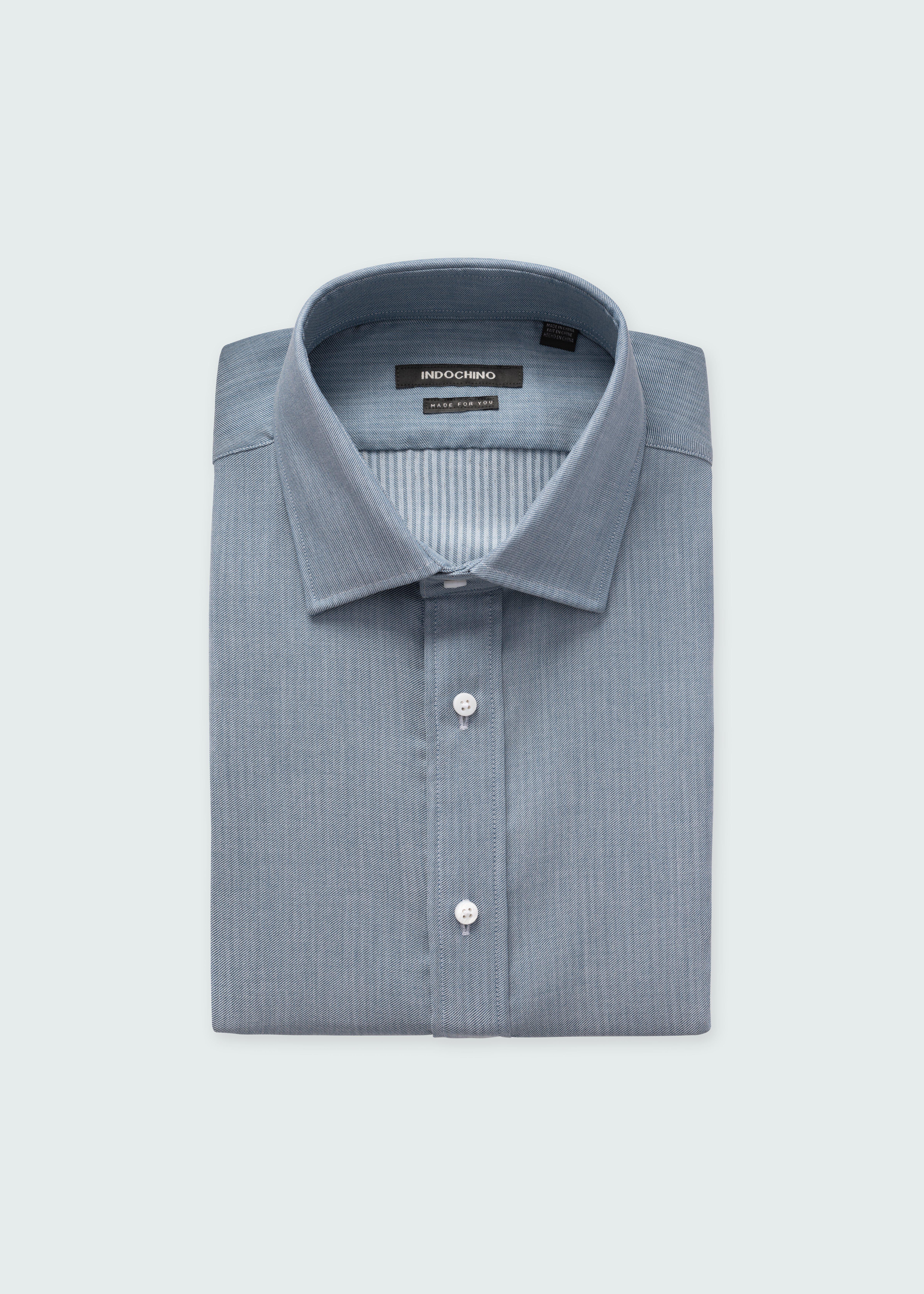 Men's Custom Shirts - Keld Denim Blue Shirt | INDOCHINO