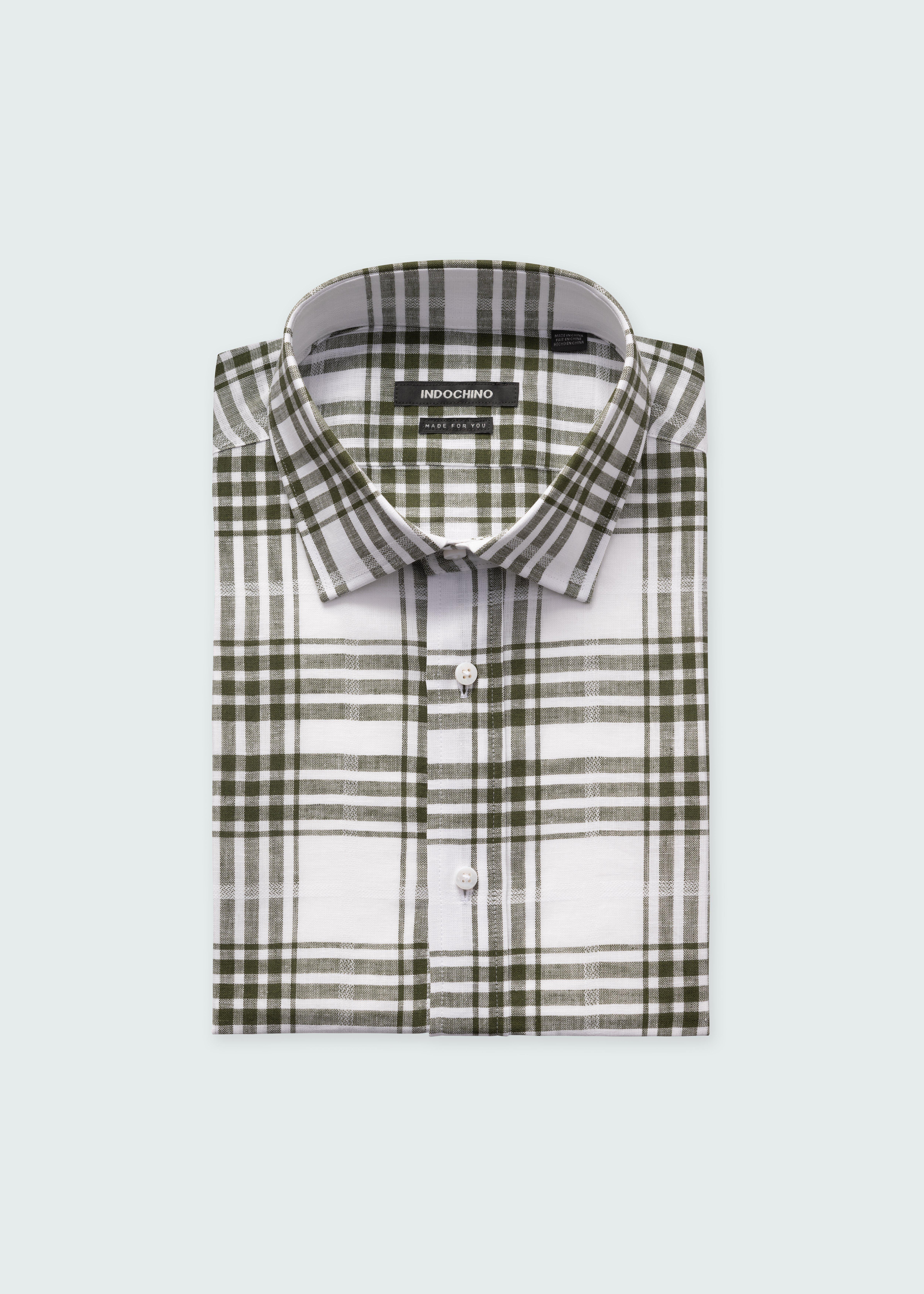 Olive shirt - Plaid Design from Seasonal Indochino Collection