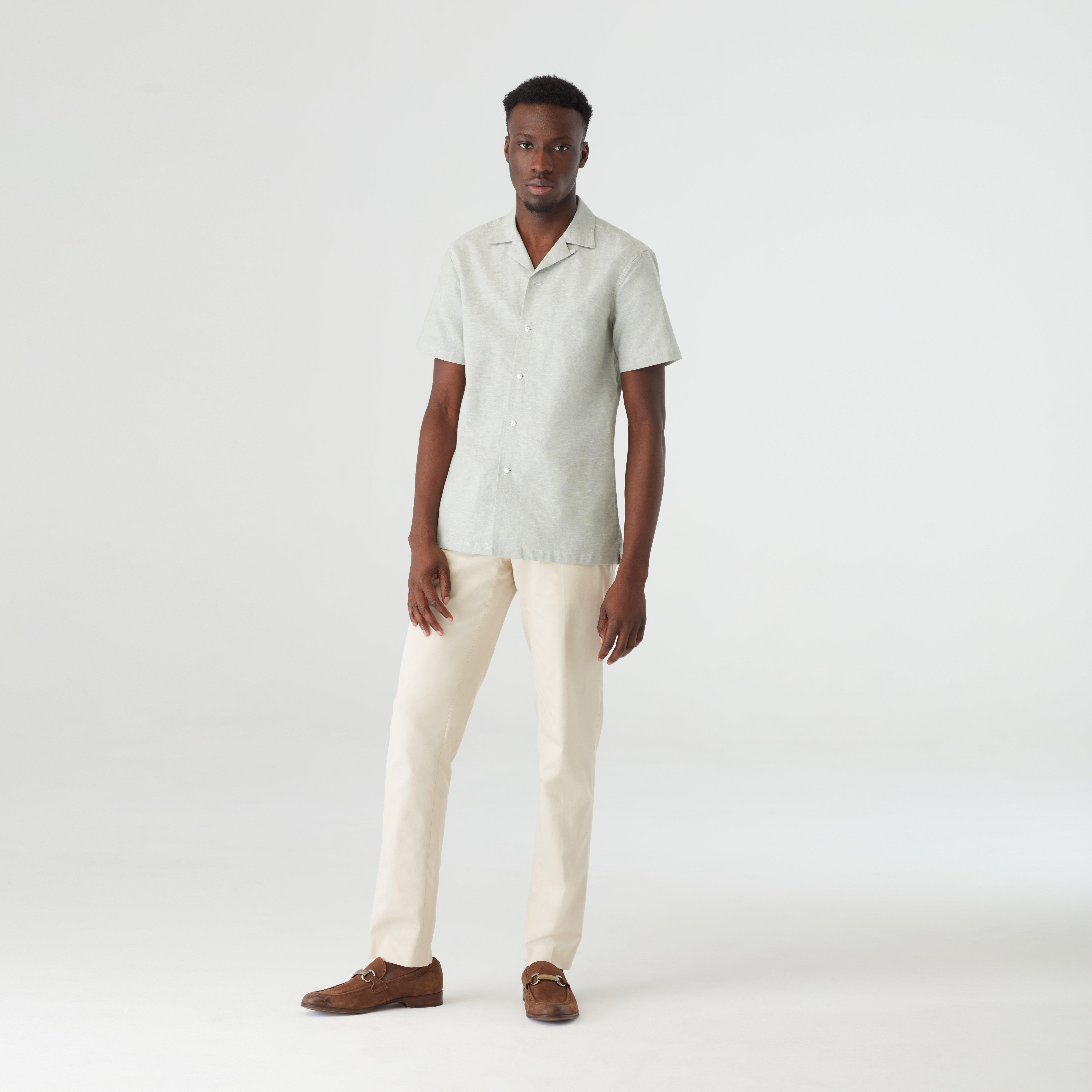 sage green dress shirt Indochino Men's Custom Sudbury Cotton Linen Camp Short sleeve Choose Your Quantity:8 - $40 per bouquet 60+ Stylish Georgette And VAULTJULY25 Bespoke Shirts