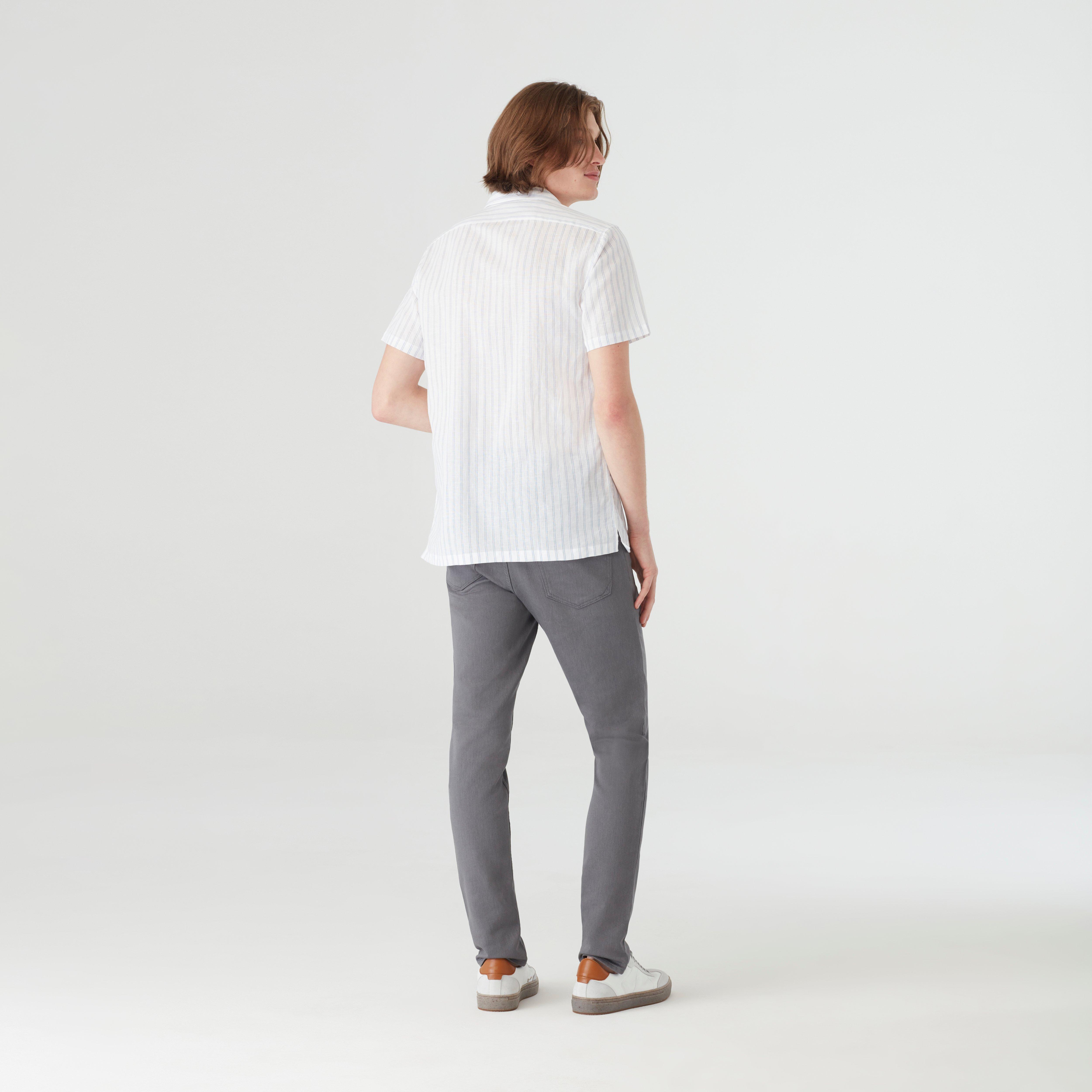 Men's Camp Shirts Kenley Stripe White Camp Shirt INDOCHINO