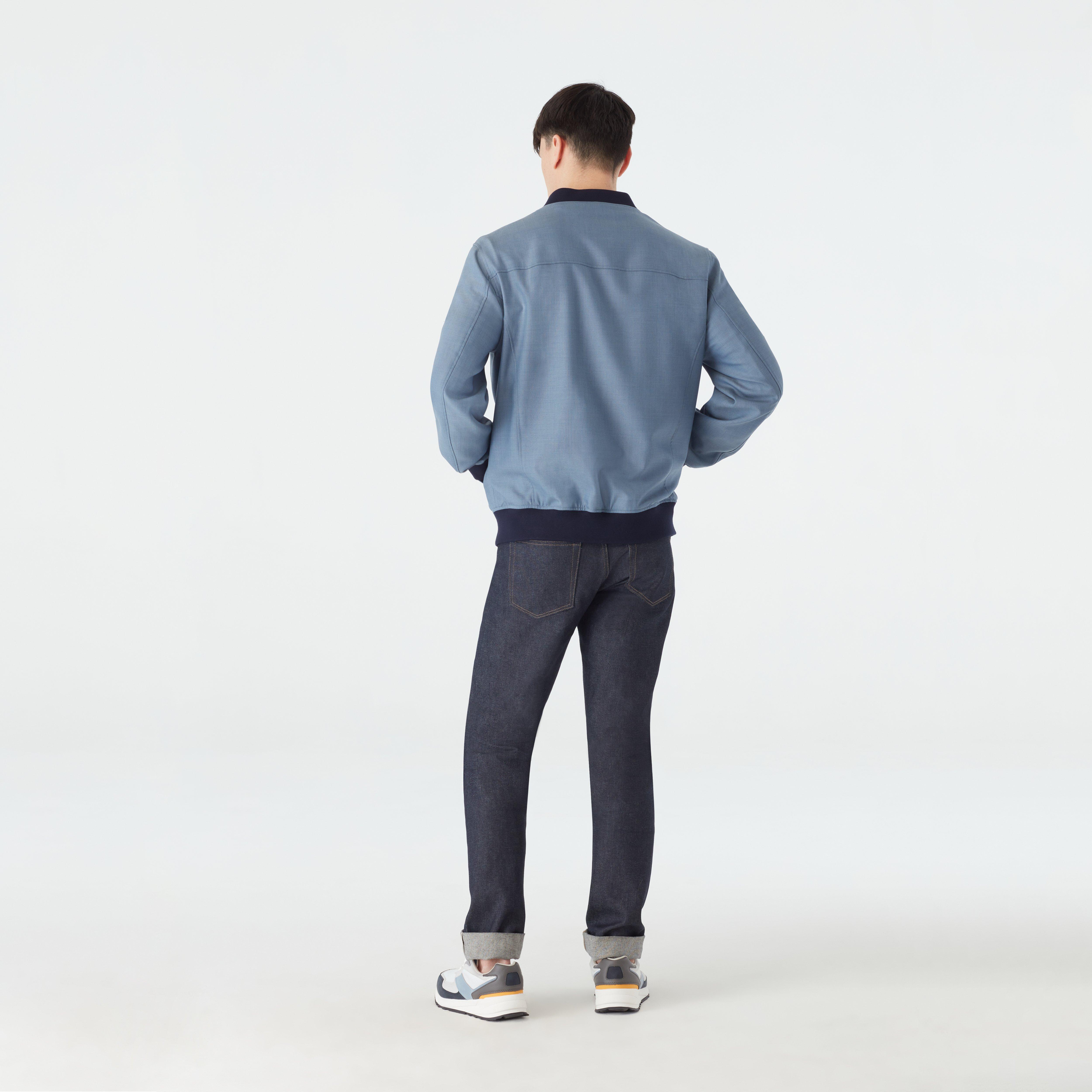 Product thumbnail 2 Blue bomberjacket - Solid Design from Seasonal Indochino Collection
