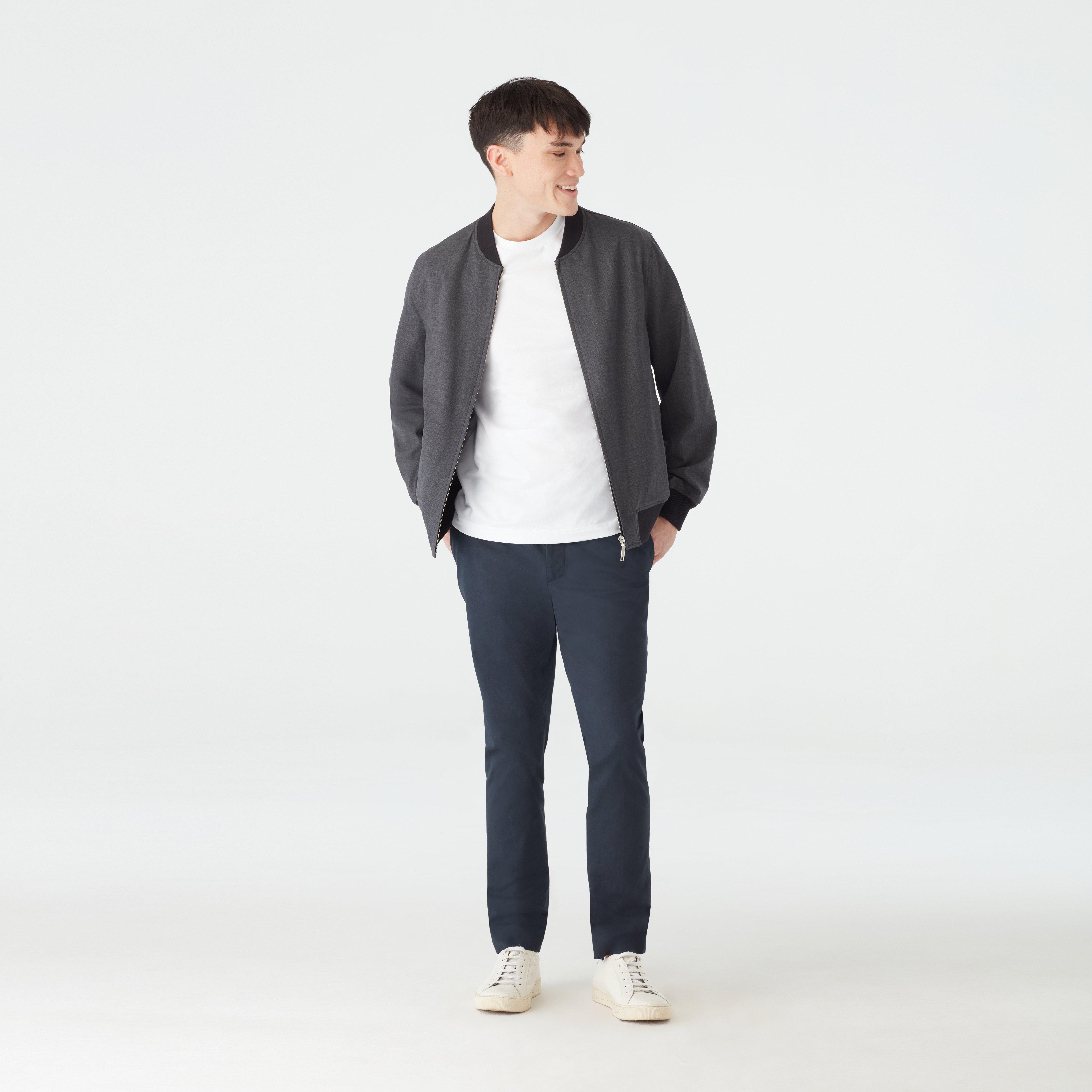 Howell Wool Stretch Gray Bomber Jacket (USD)