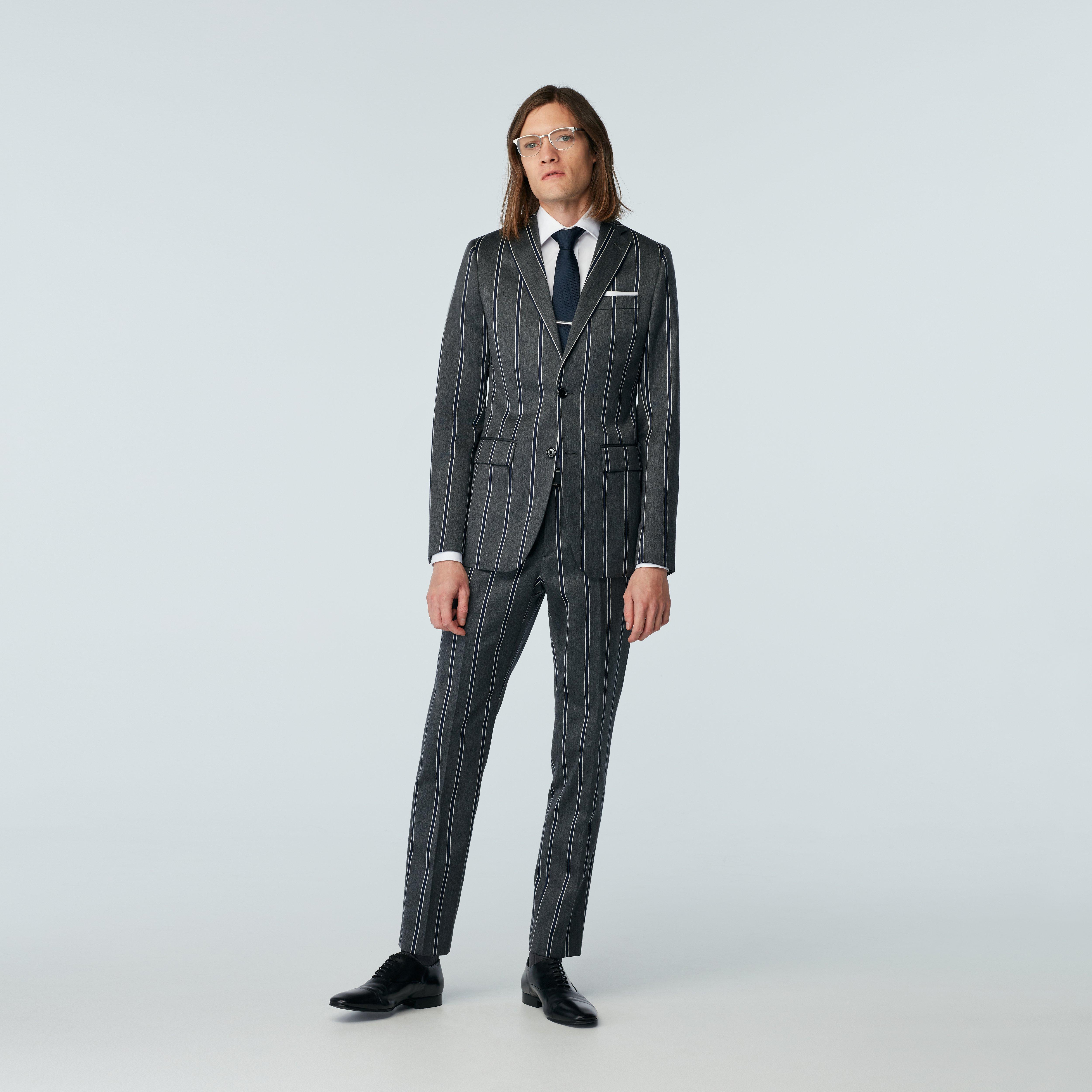 Gray blazer - Bardwell Striped Design from british Indochino Collection