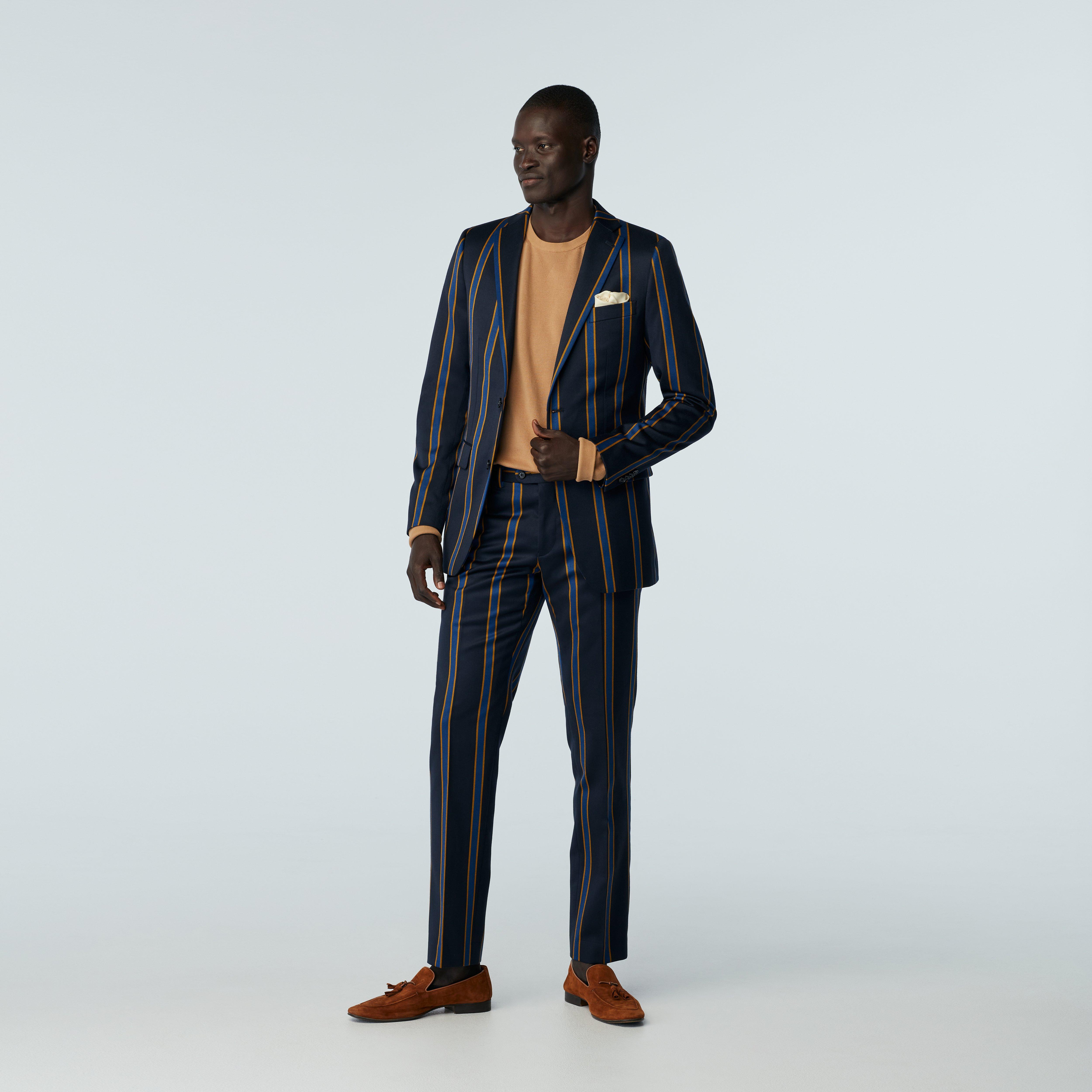 Navy suit - Bardwell Striped Design from british Spring / Summer Indochino Collection