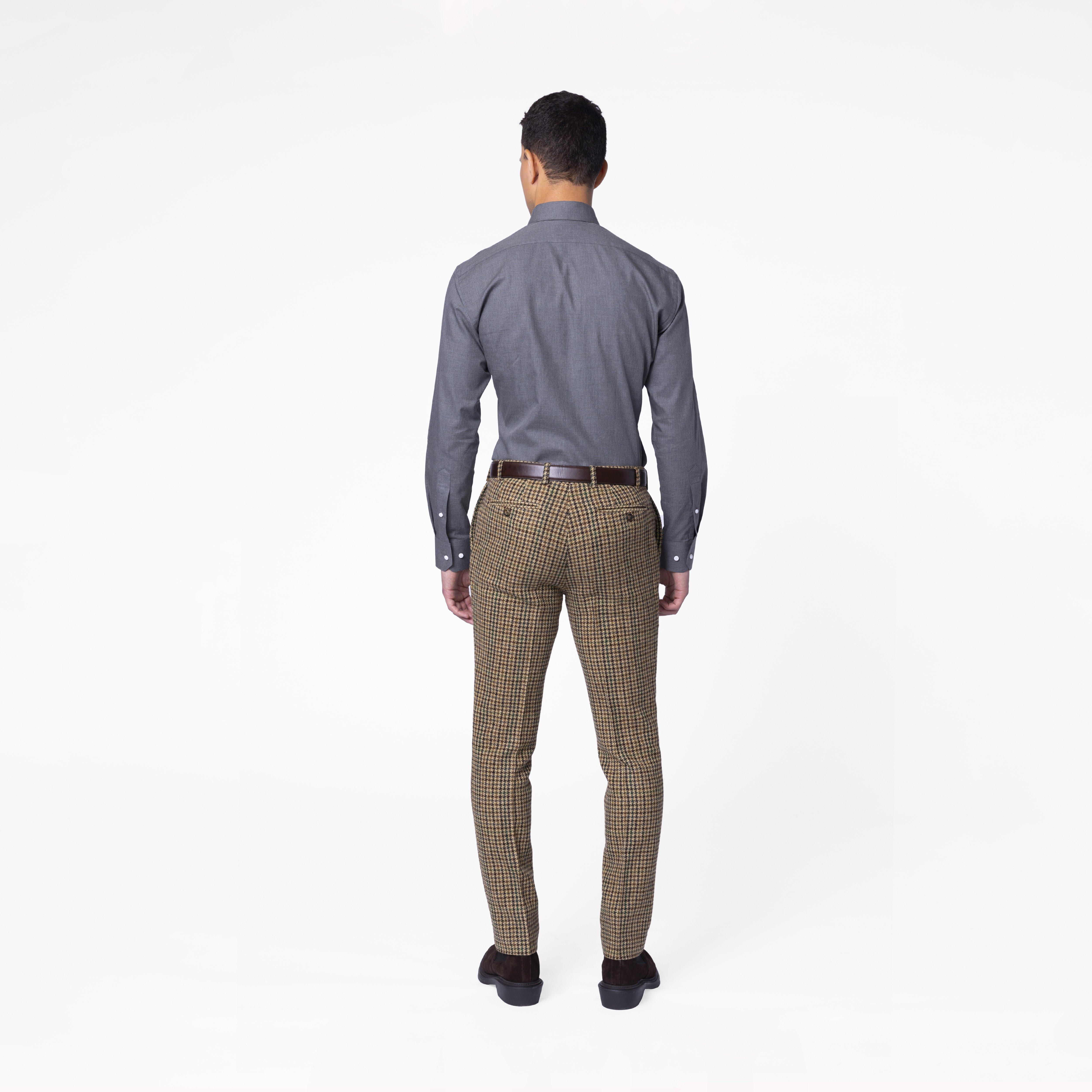 Blue Houndstooth Vested Suit - Checkered Patterned Suit