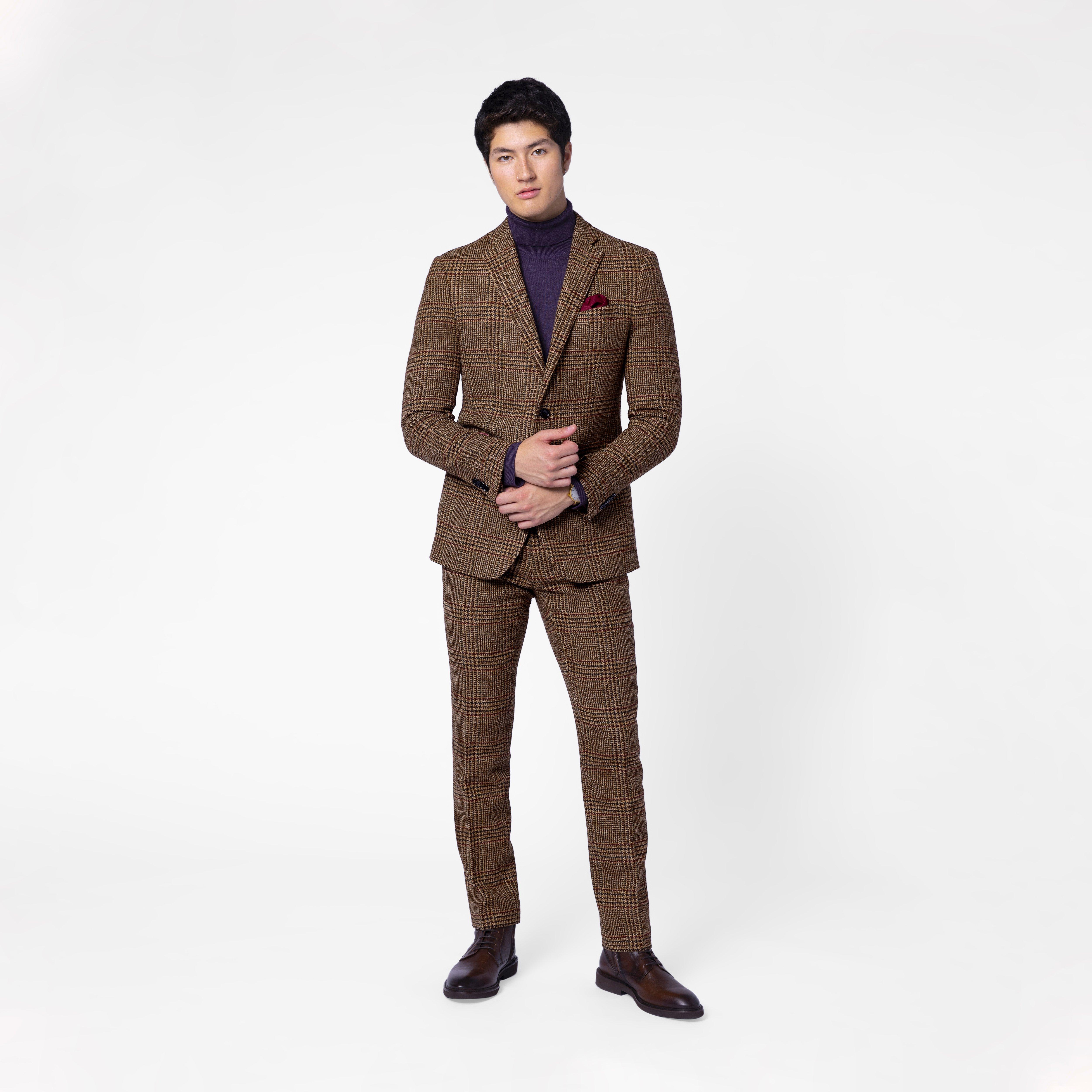 Burgundy suit - Belford Plaid Design from british Indochino Collection