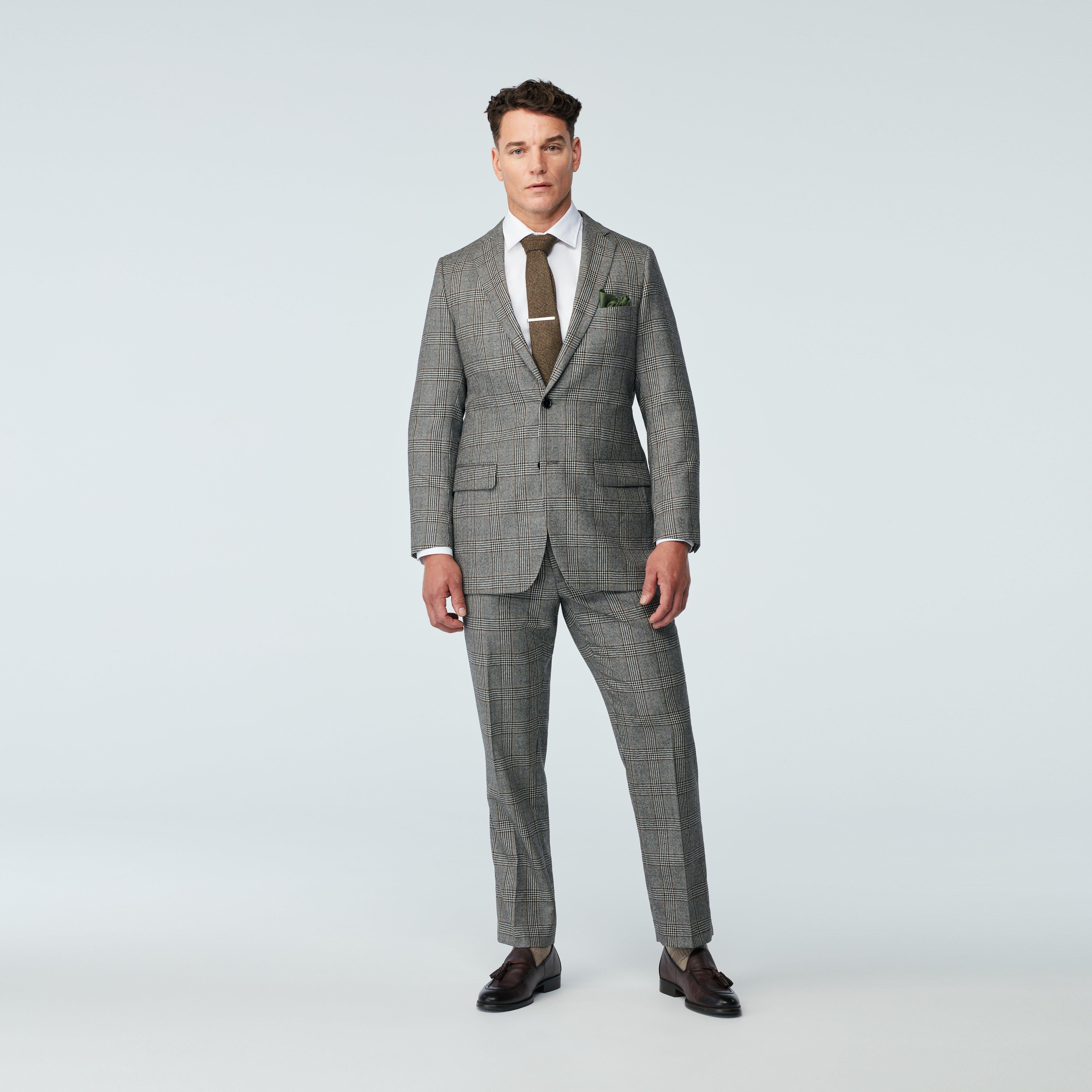 Custom Suits Made For You - Deerhurst Glen Check Gray Suit | INDOCHINO