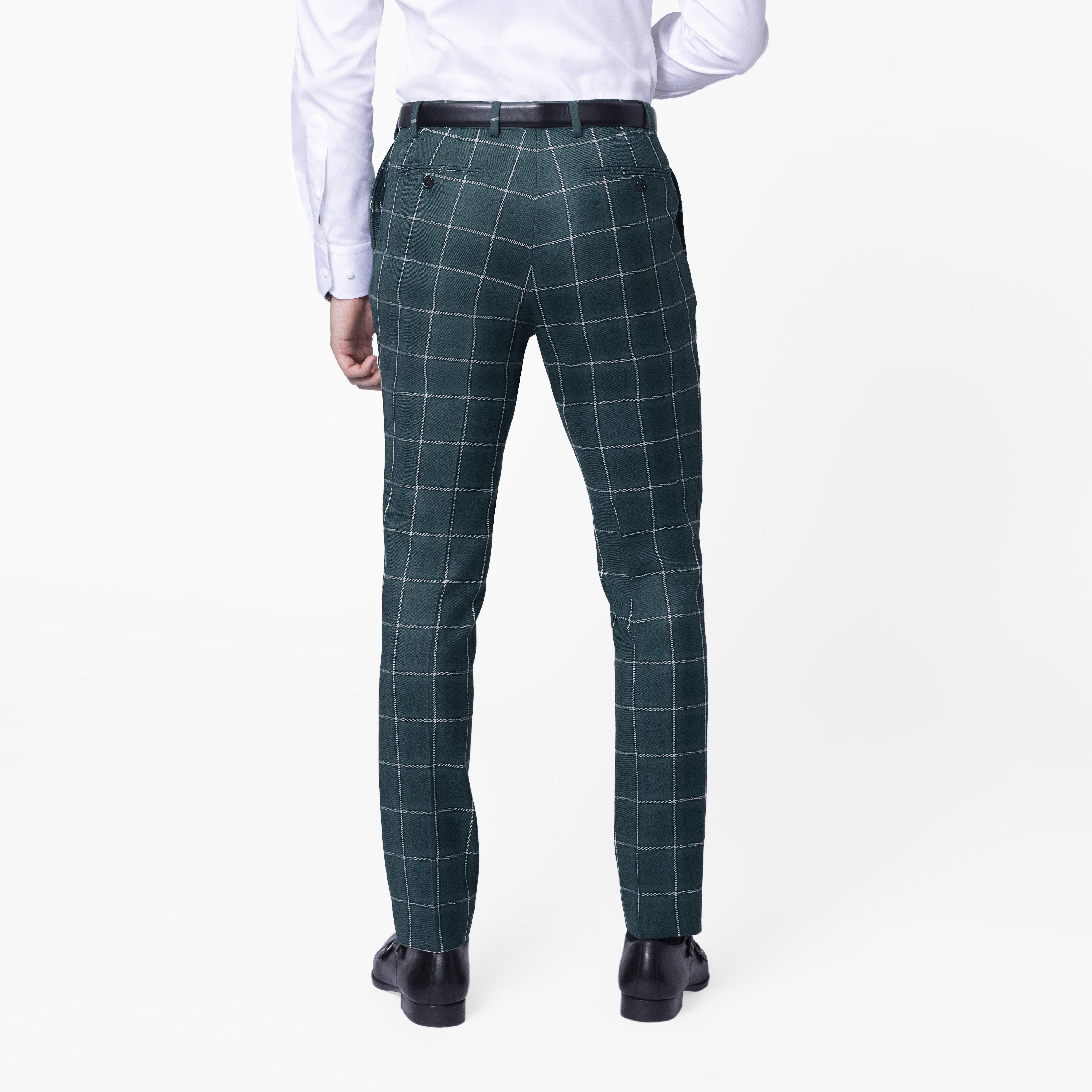 Durham Windowpane Hunter Green Suit