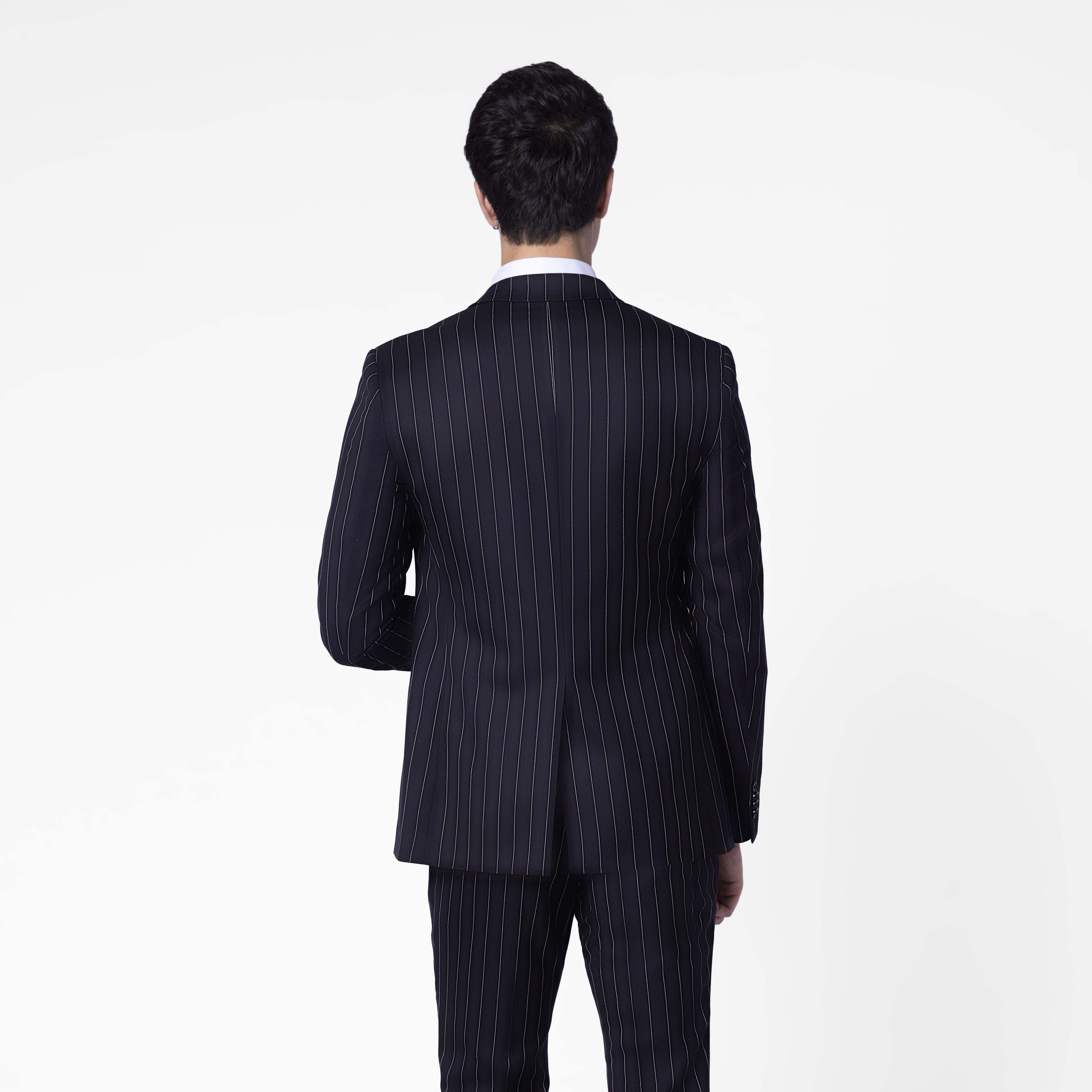 Harrogate Chalk Stripe Black Blazer