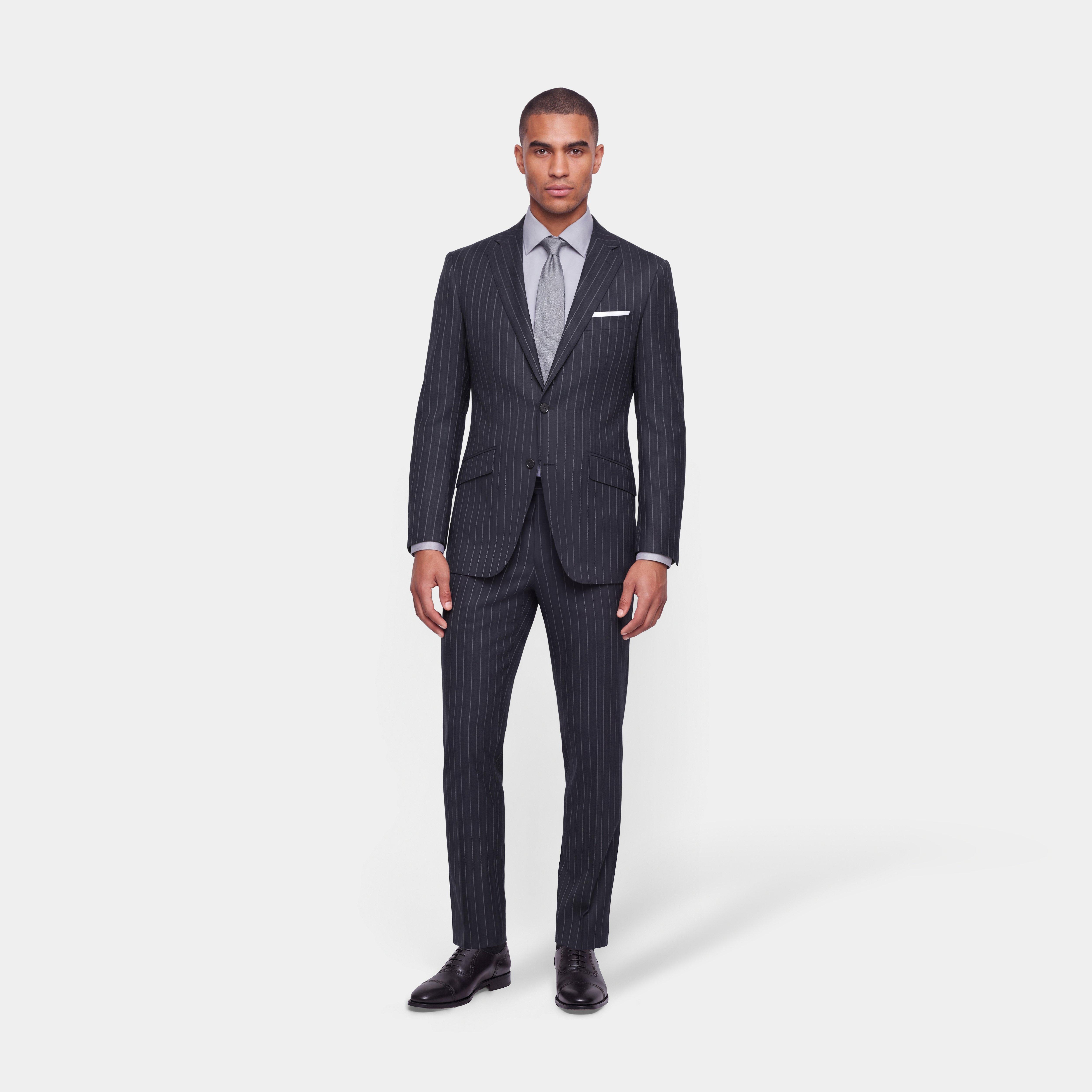 Custom Suits Made For You - Harrogate Chalk Stripe Charcoal Suit