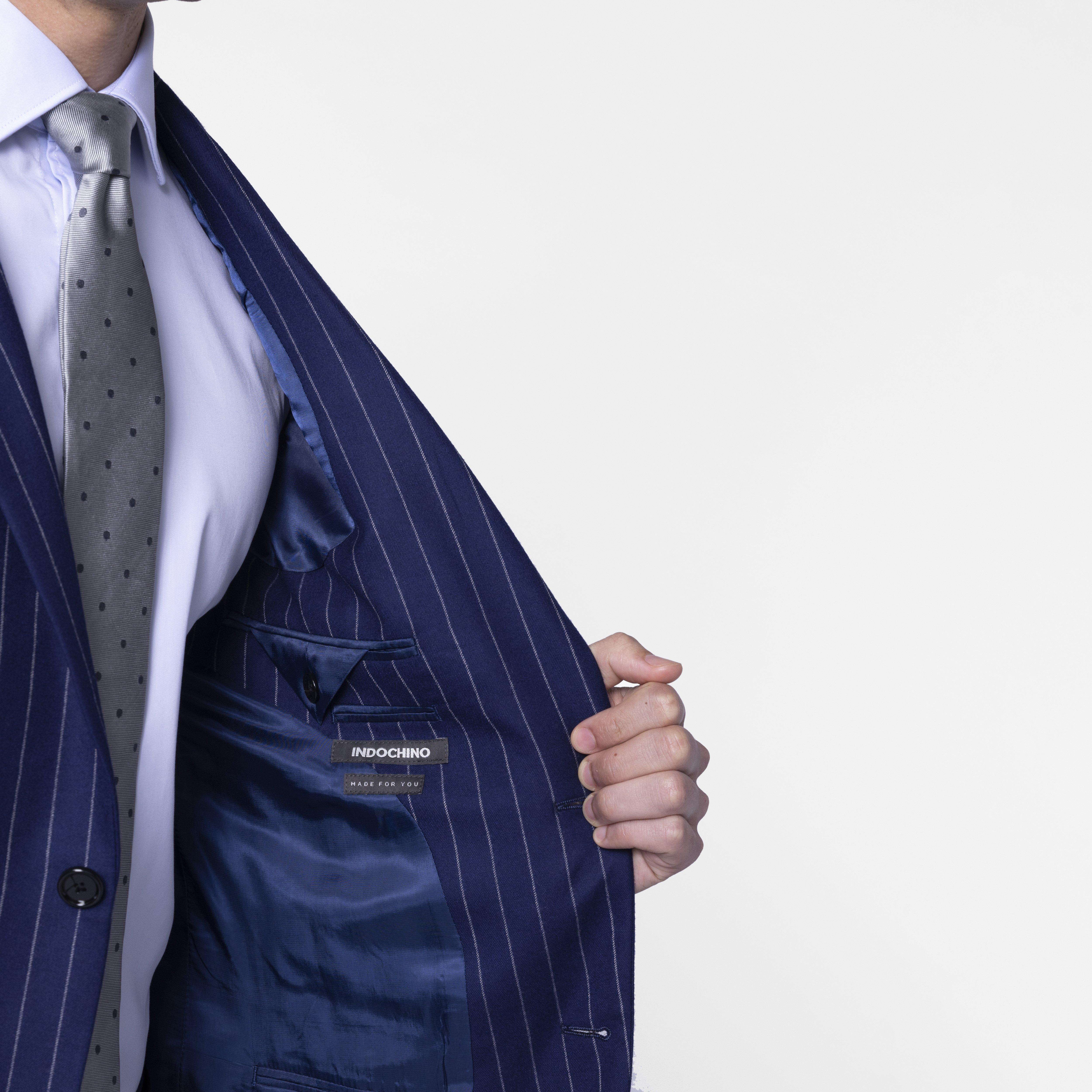 Product thumbnail 6 Navy suit - Harrogate Striped Design from Luxury Indochino Collection
