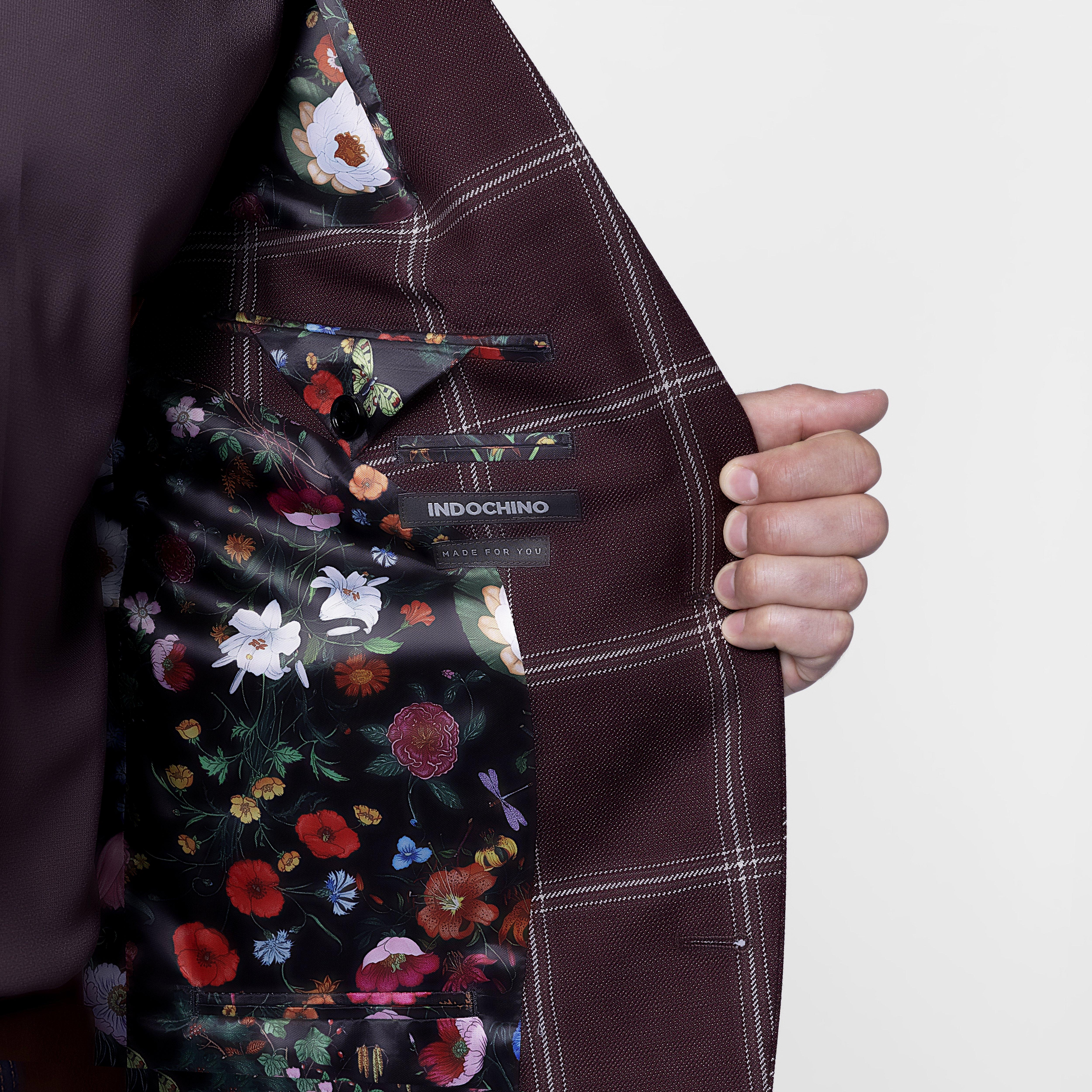 Product thumbnail 3 Burgundy blazer - Checked Design from Fall / Winter Indochino Collection