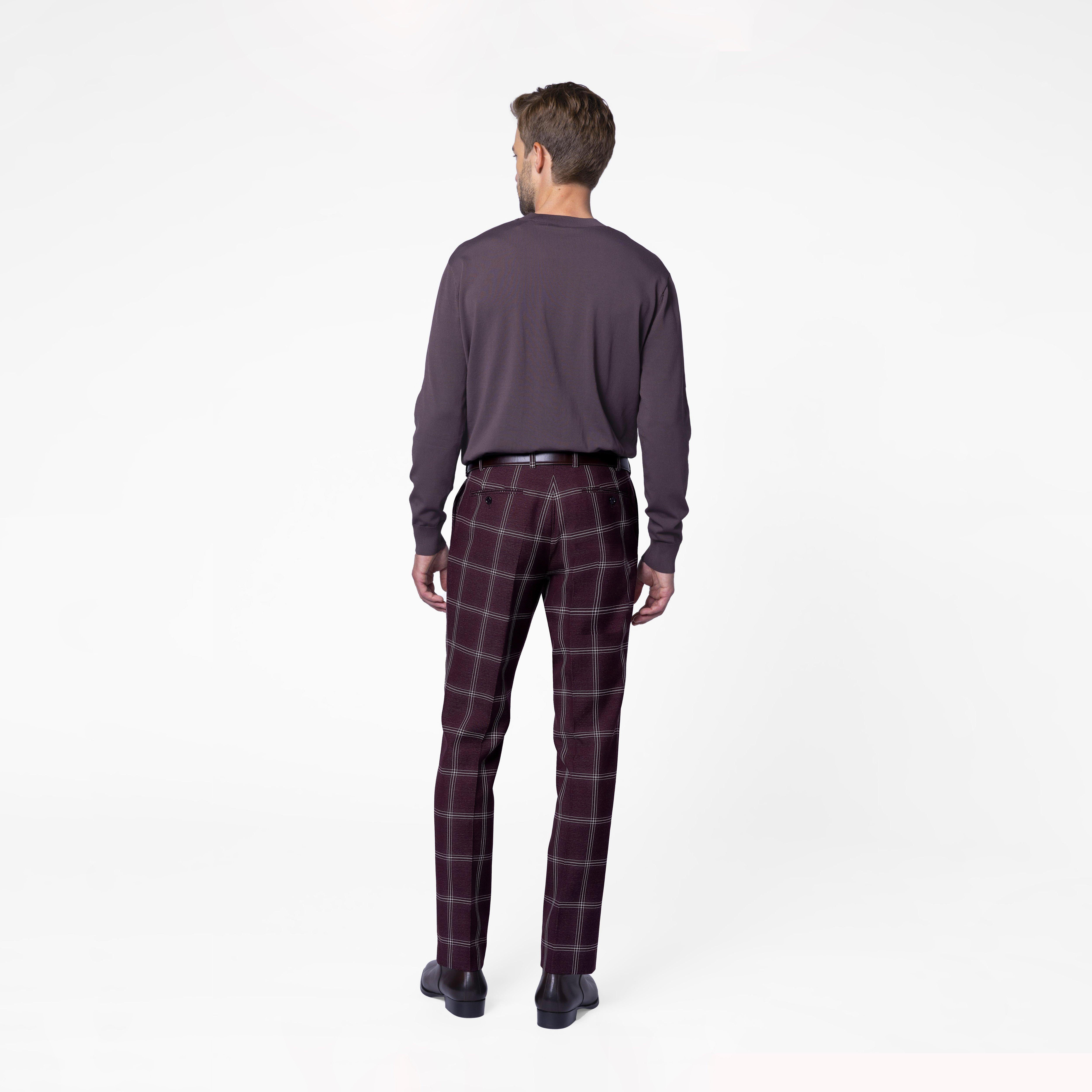 Product thumbnail 2 Burgundy pants - Checked Design from Seasonal Indochino Collection