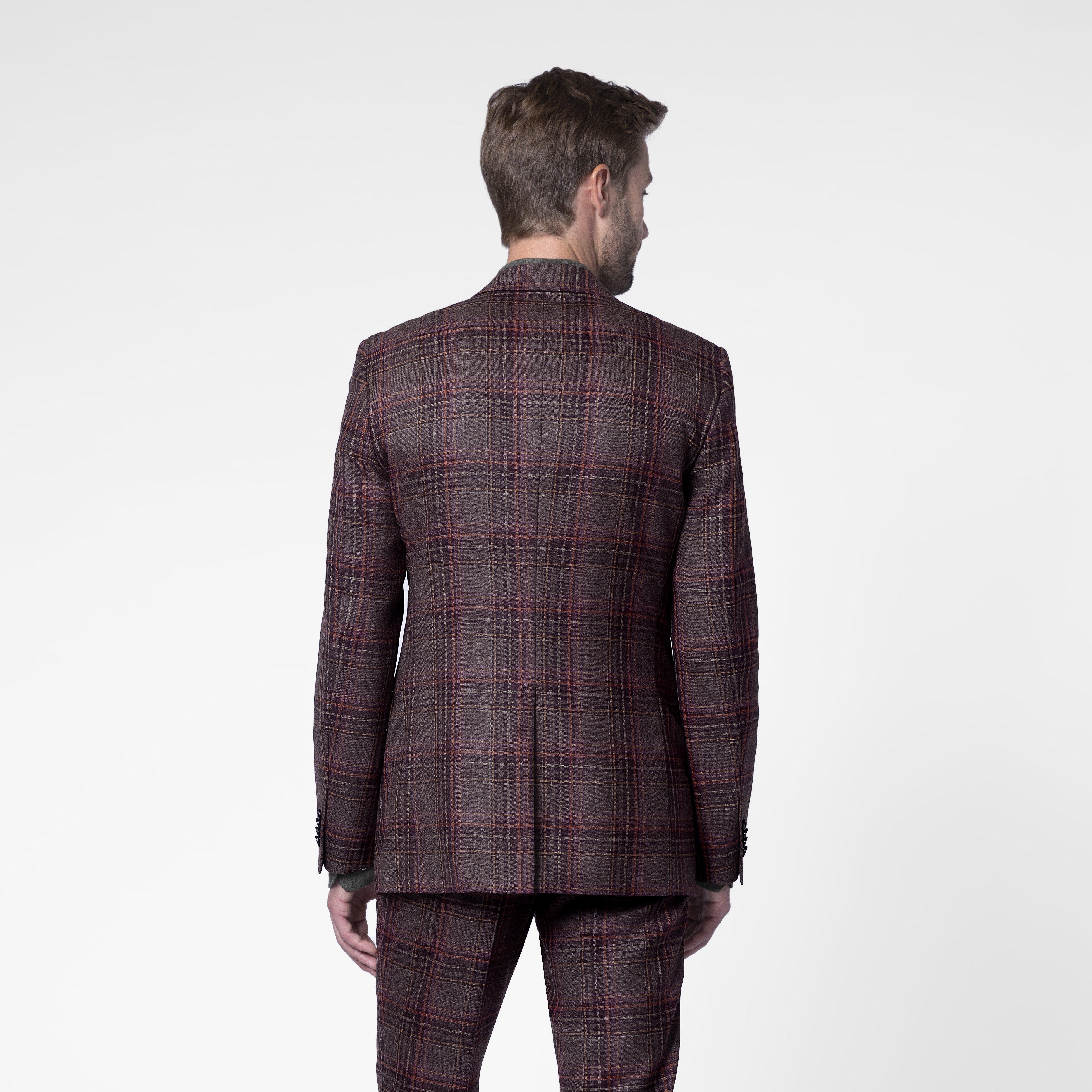 Custom Suits Made For You - Jedburgh Glen Check Brown Suit | INDOCHINO