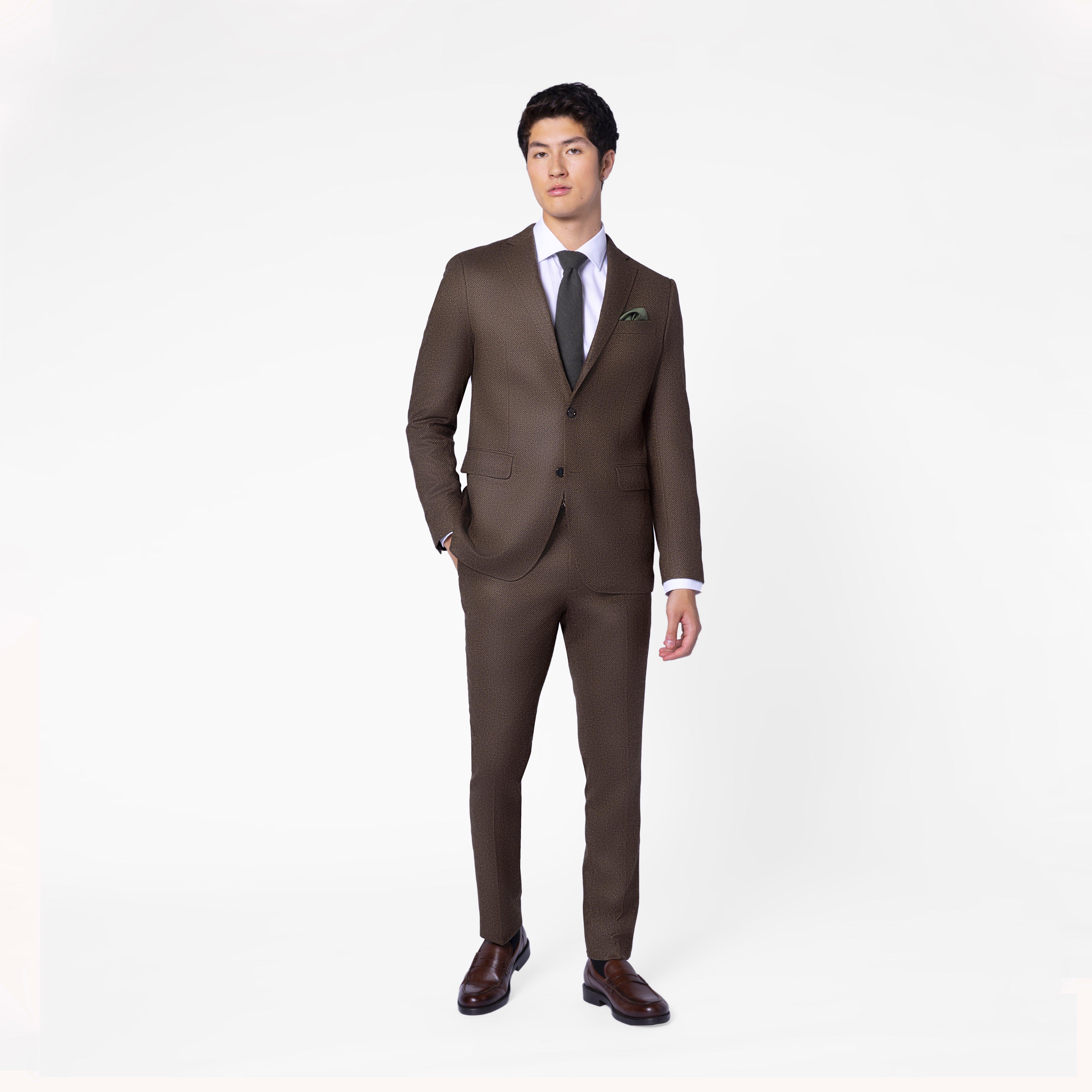 Two Button Dark Brown Suit With Subtle Shine - Tom Murphy's Formal and  Menswear