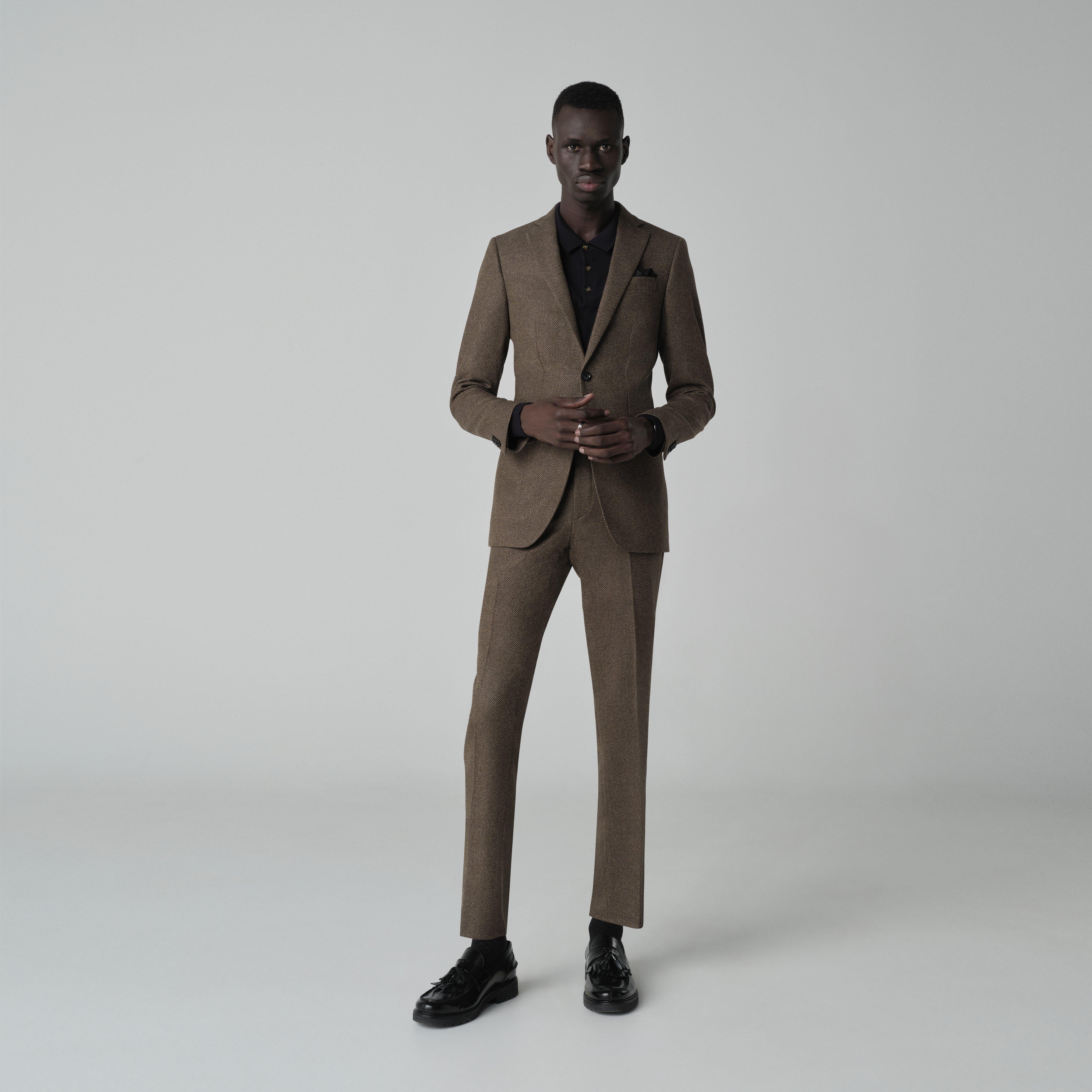 Two Button Dark Brown Suit With Subtle Shine - Tom Murphy's Formal and  Menswear