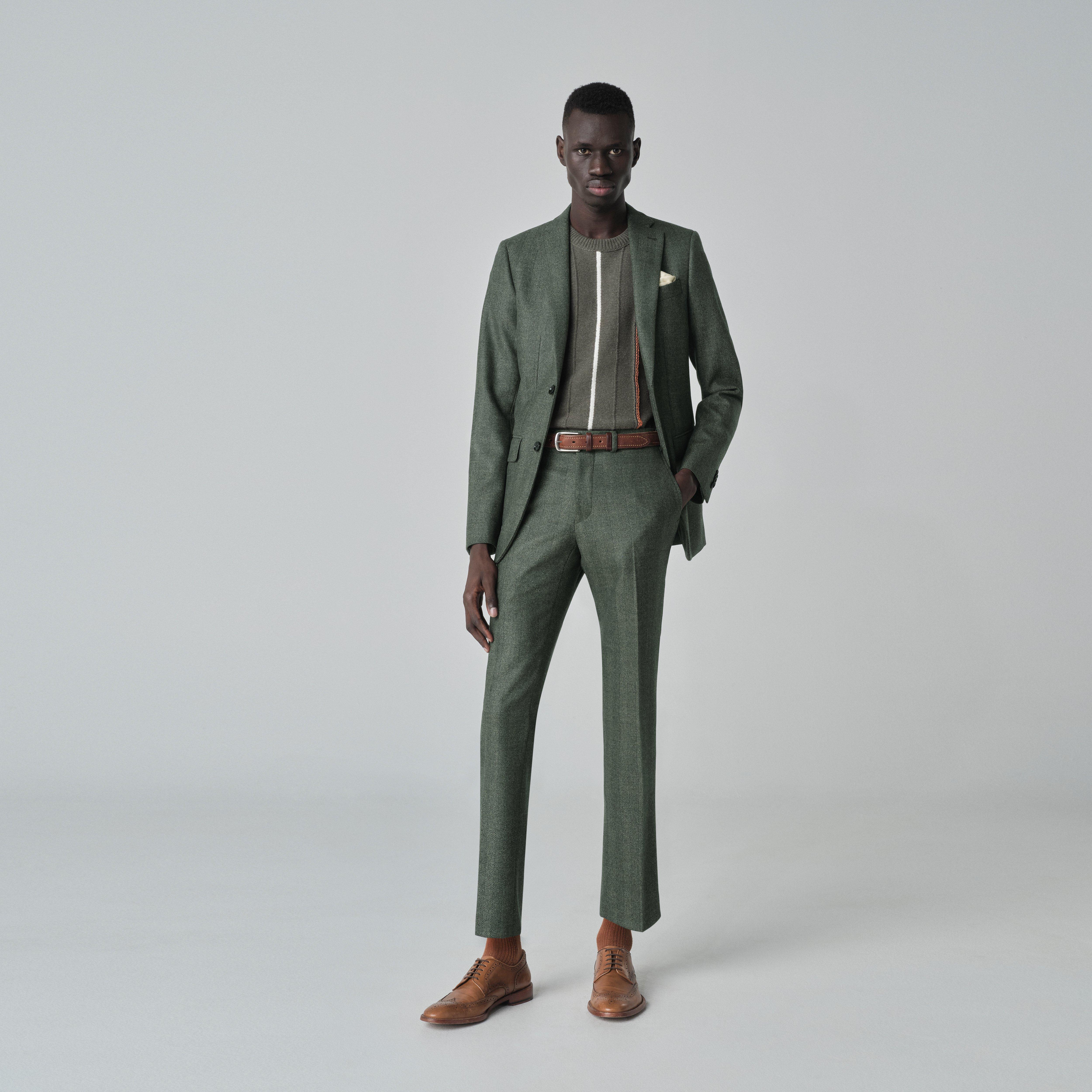 Green suit - Herringbone Design from Indochino Collection