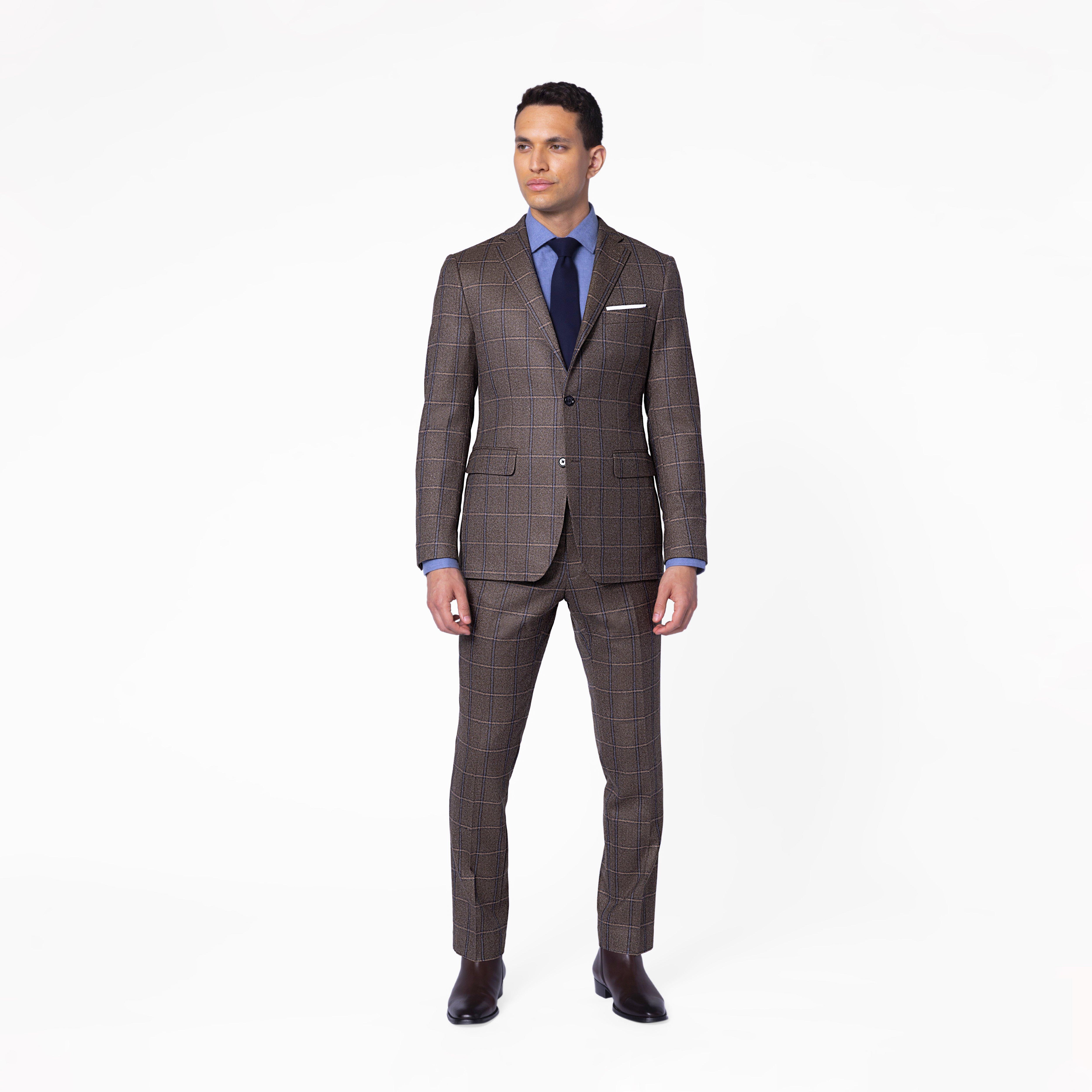 Brown blazer - Checked Design from Italian Indochino Collection