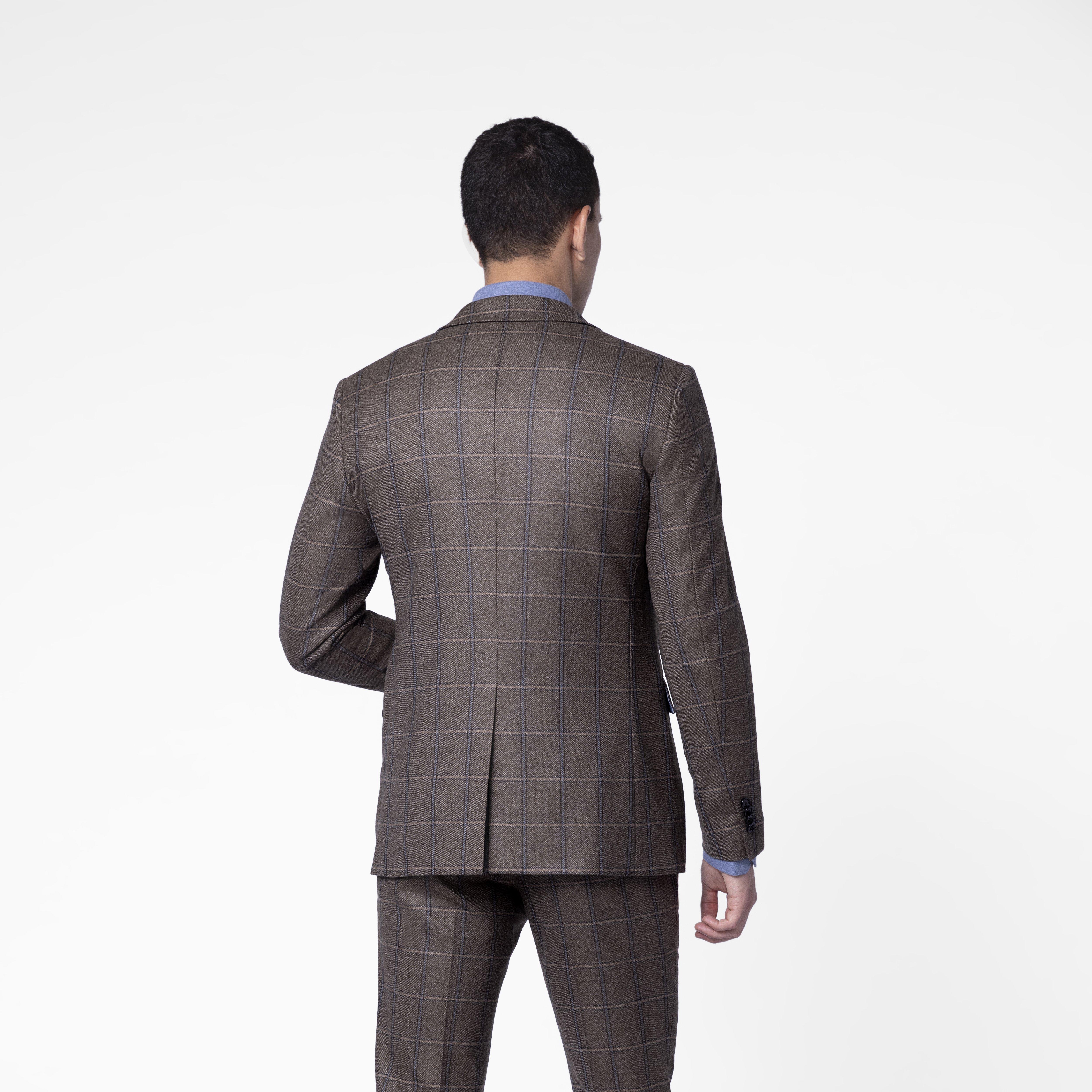 Custom Blazers Made For You - Magliano Check Brown Blazer | INDOCHINO