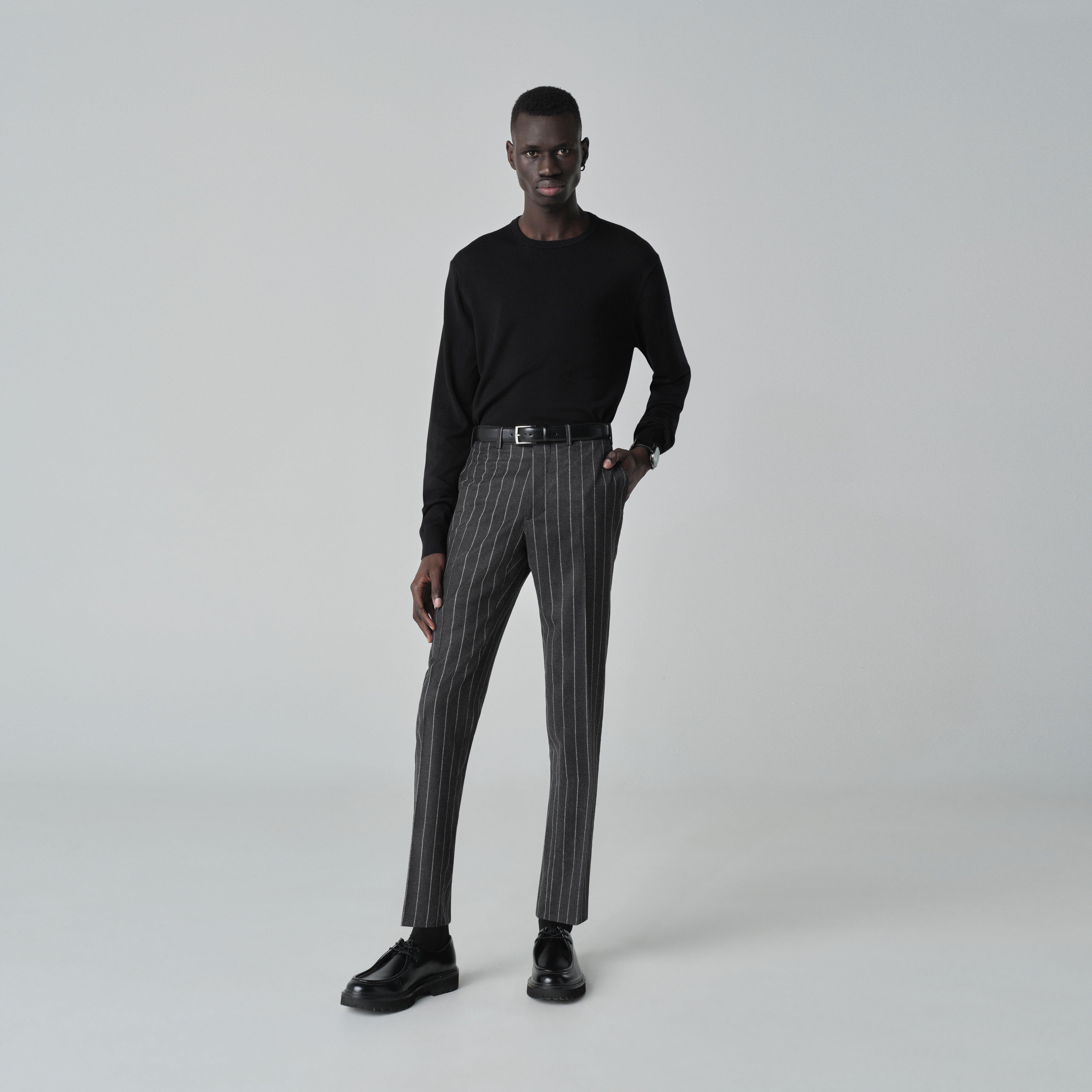 Custom Suits Made For You - Matera Stripe Charcoal Suit | INDOCHINO