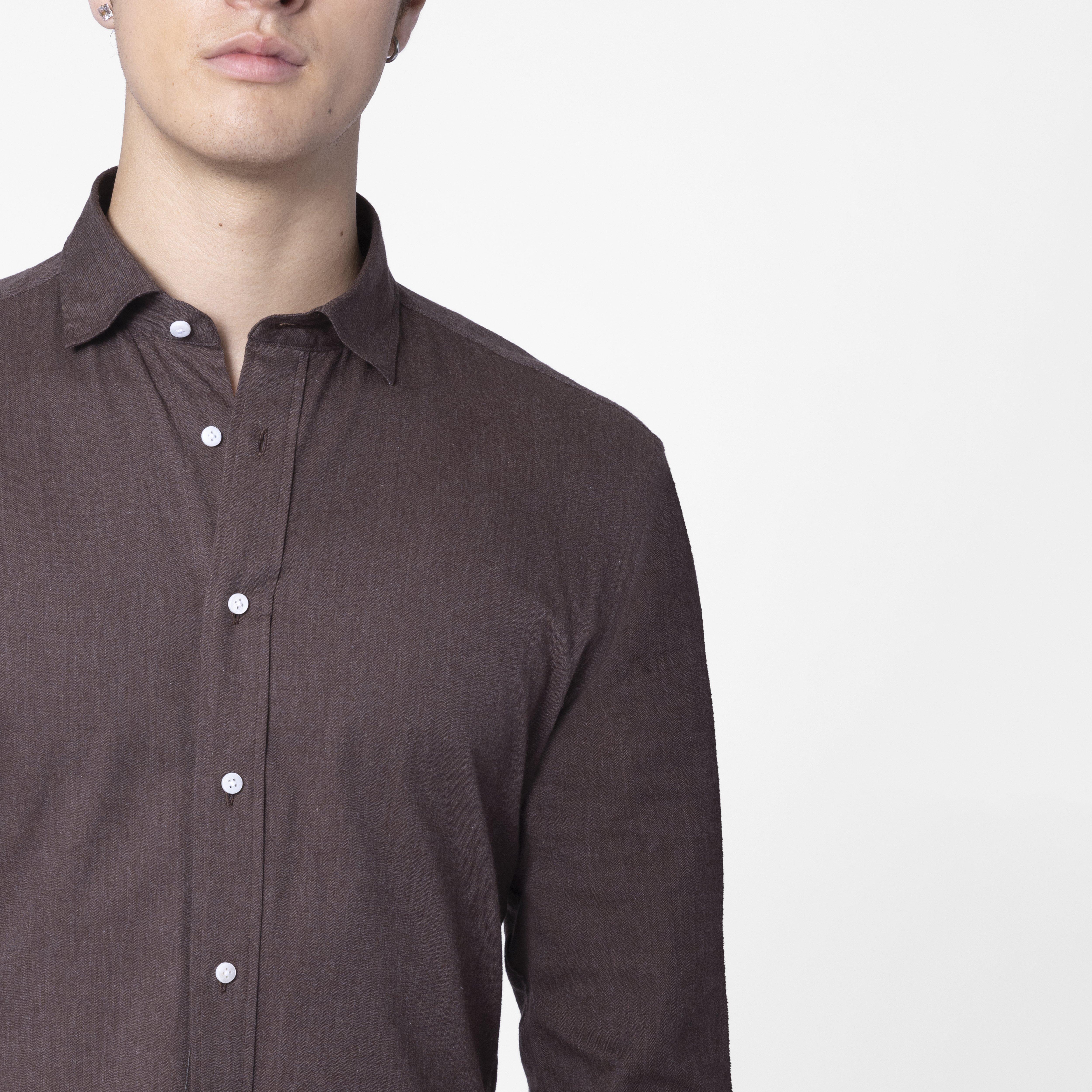 Product thumbnail 3 Brown shirt - Herringbone Design from Indochino Collection