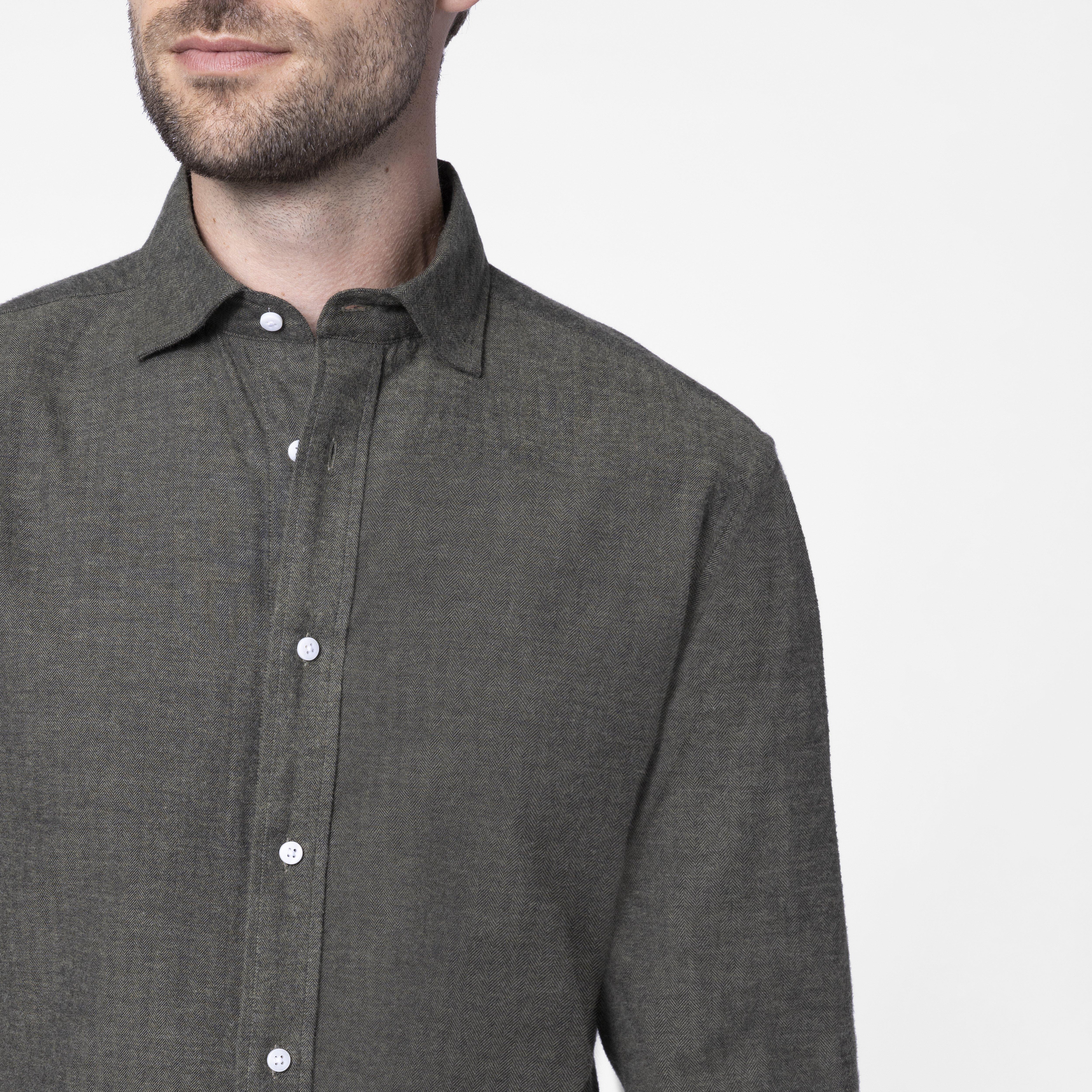 Product thumbnail 3 Olive shirt - Herringbone Design from Indochino Collection