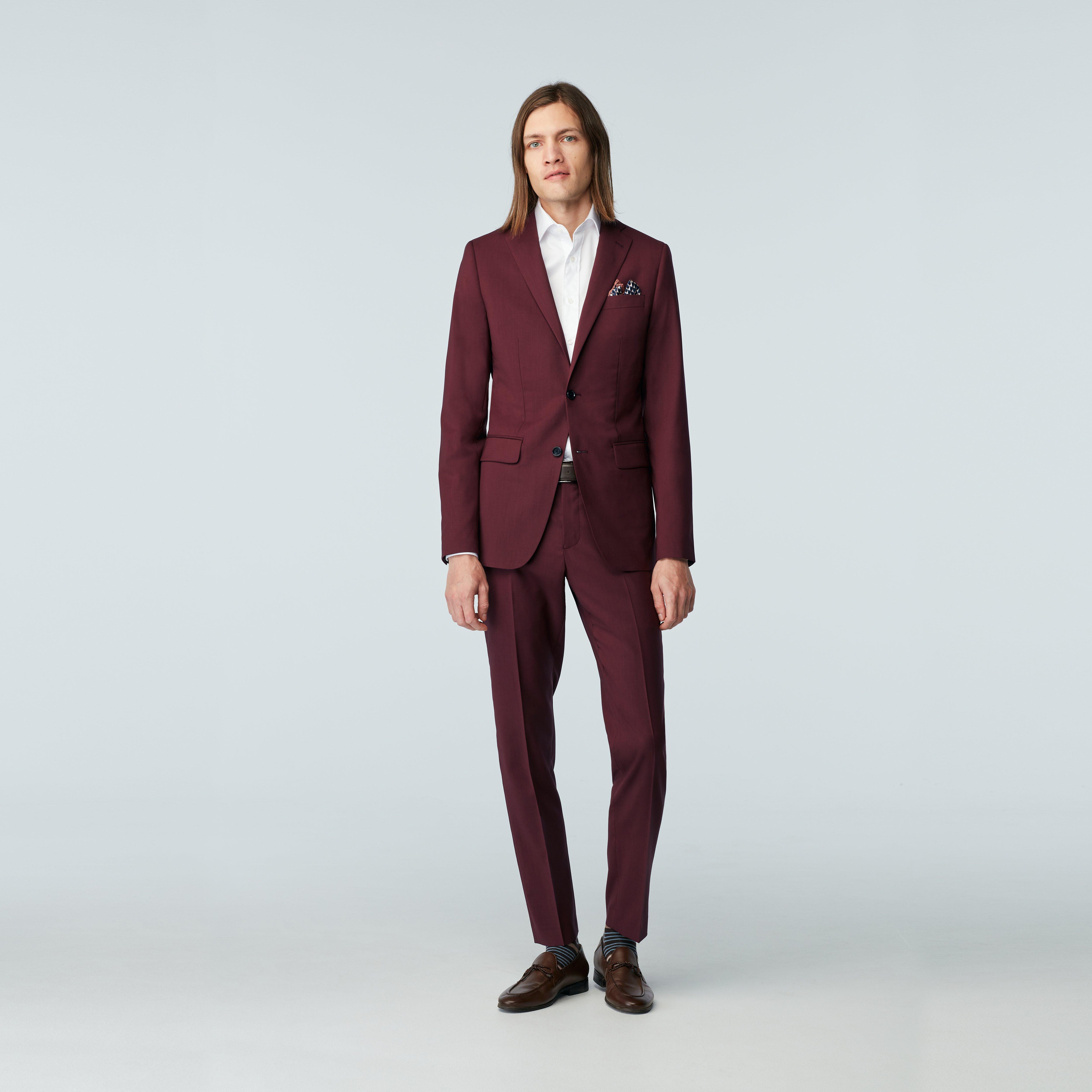Burgundy blazer - Milano Solid Design from Italian Indochino Collection