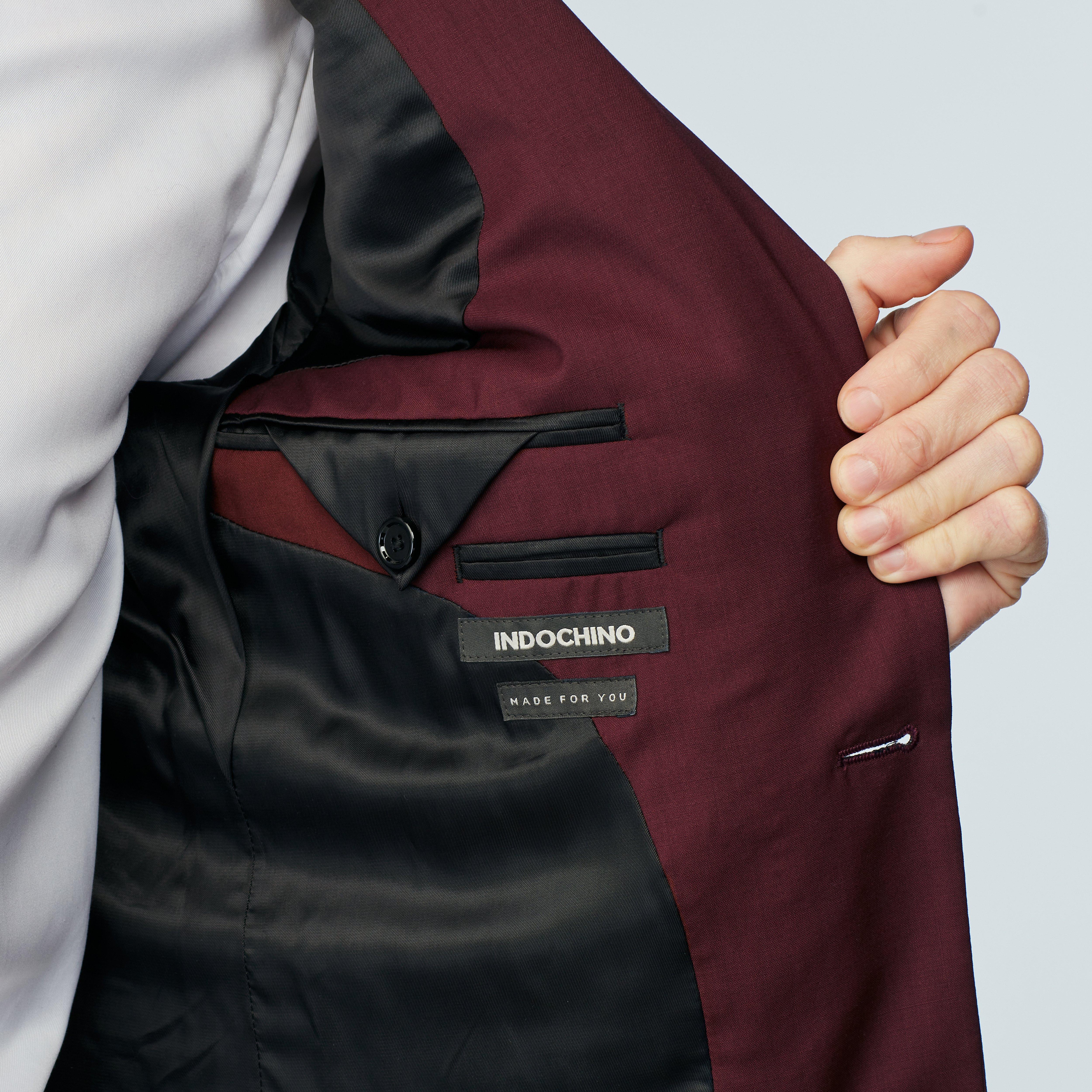 Product thumbnail 5 Burgundy suit - Milano Solid Design from Italian Indochino Collection