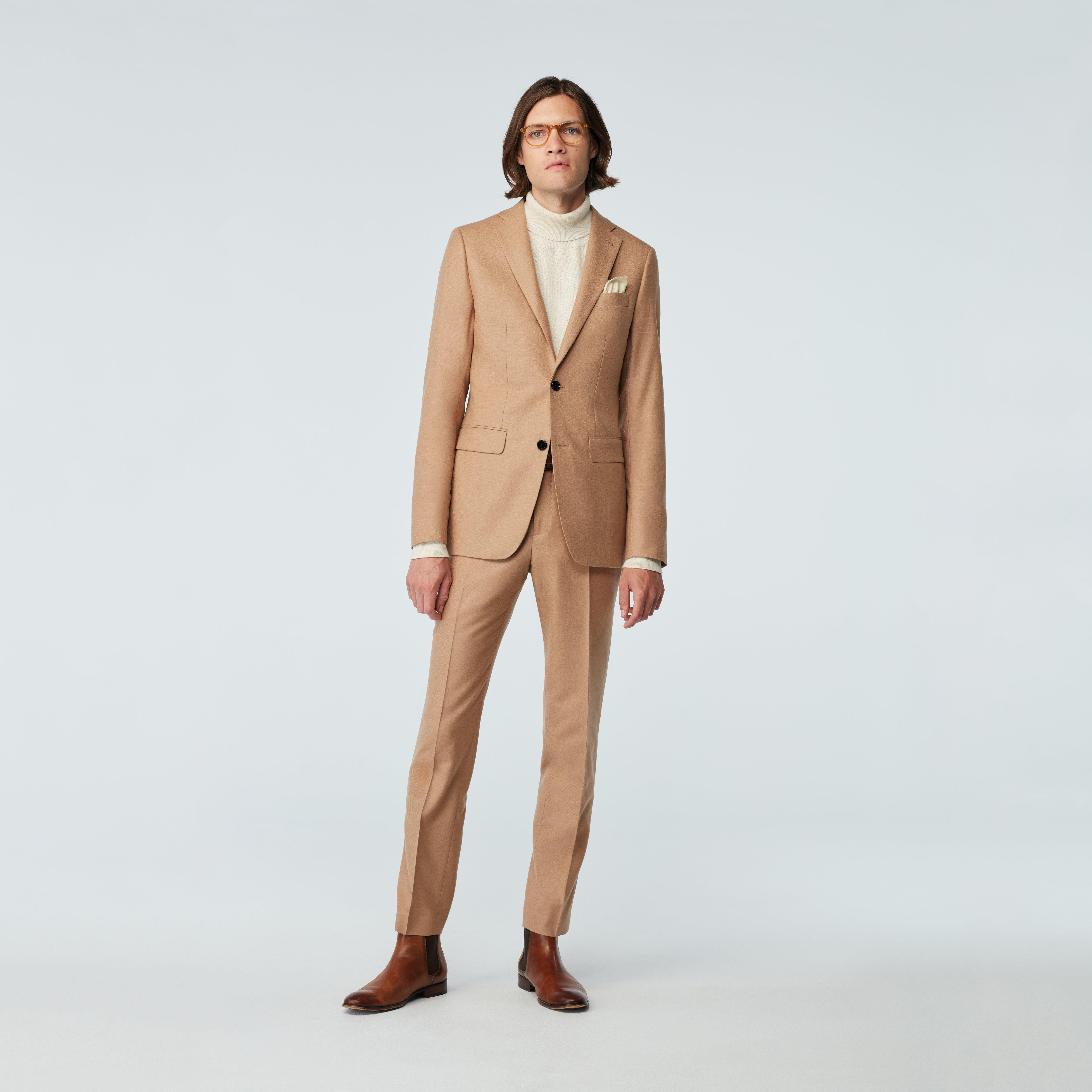 Custom Suits Made For You - Monza Flannel Camel Suit | INDOCHINO