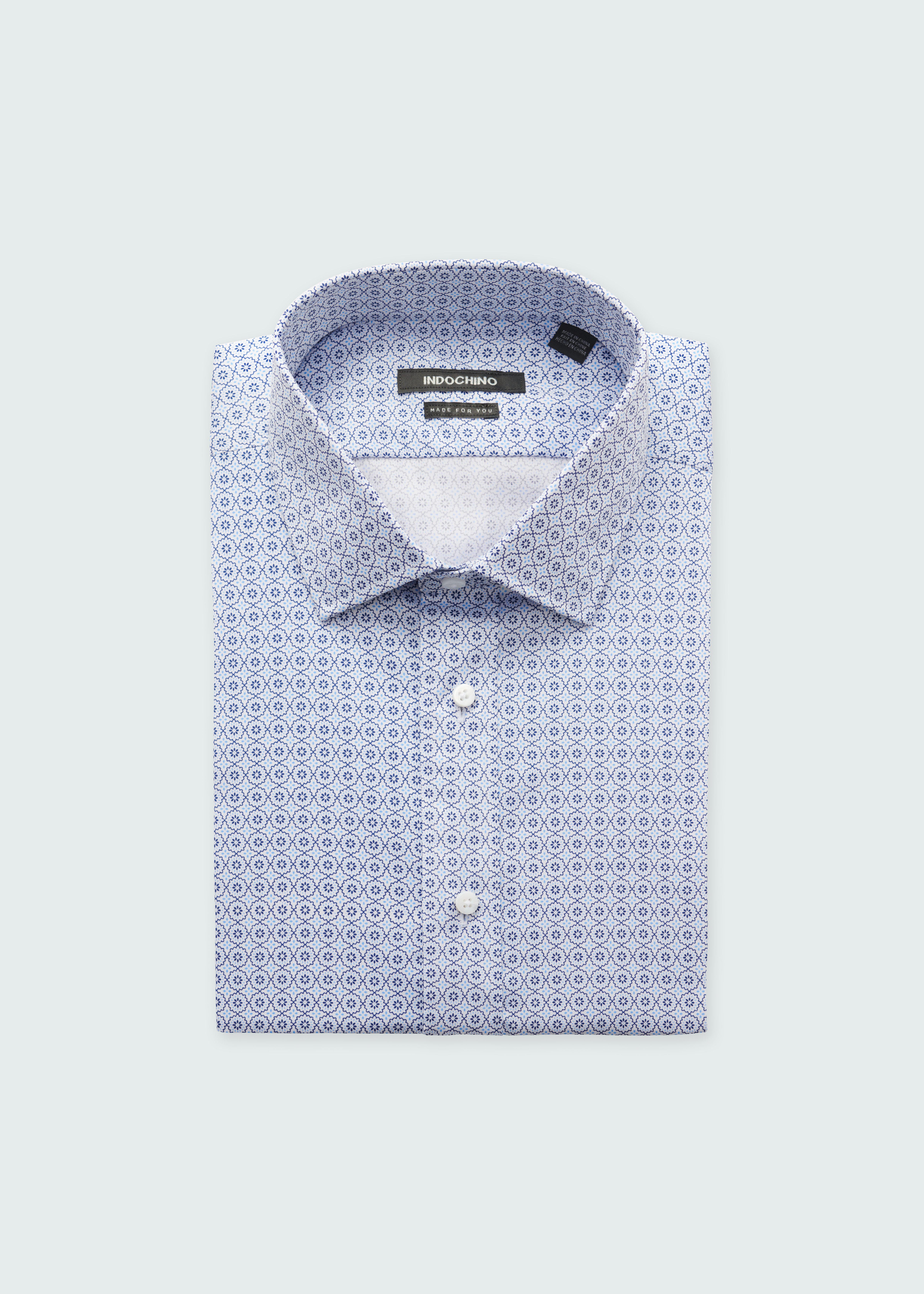 Men's Custom Shirts - Jacob Mosaic Blue Shirt | INDOCHINO