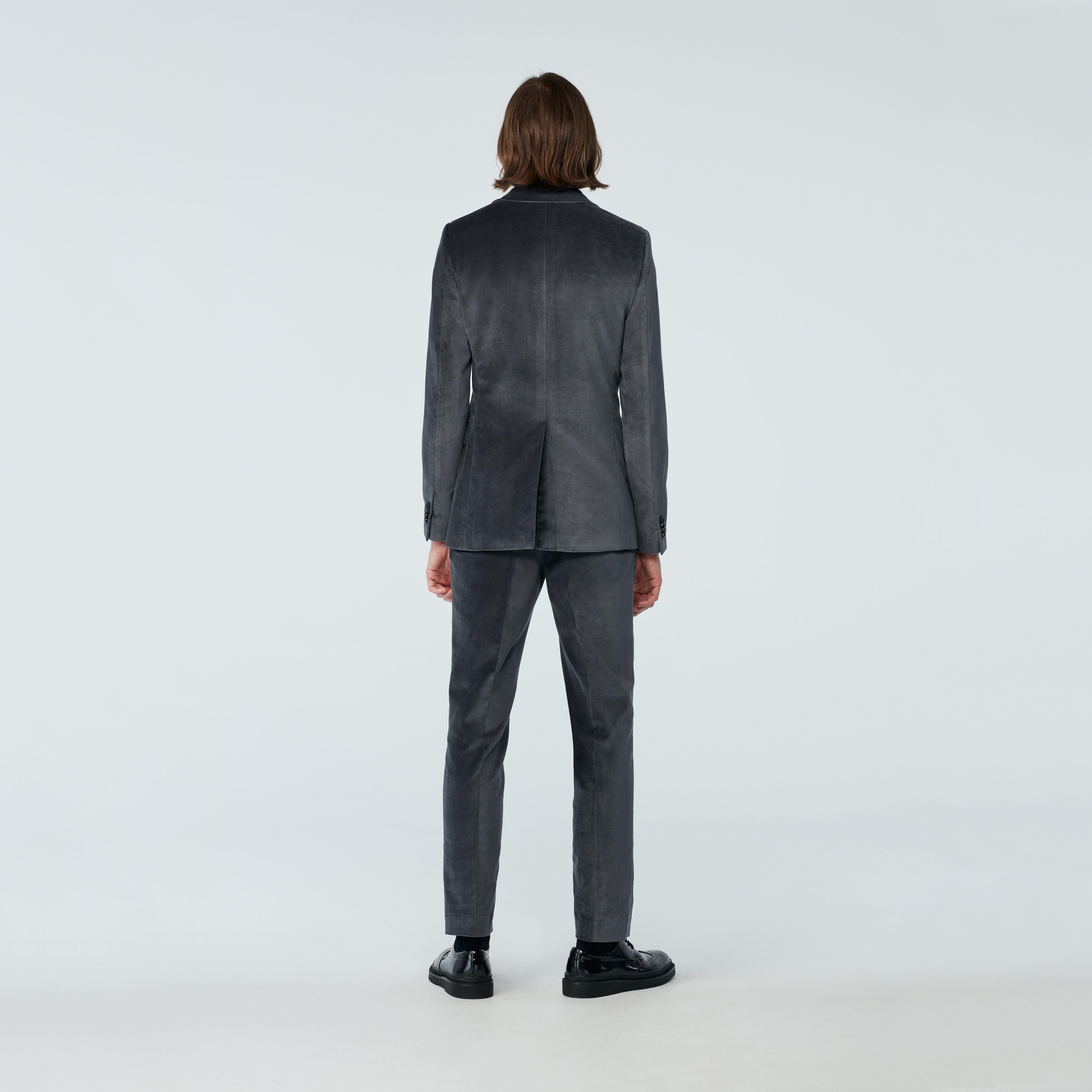 Custom Suits Made For You - Harford Velvet Gray Suit Women | INDOCHINO