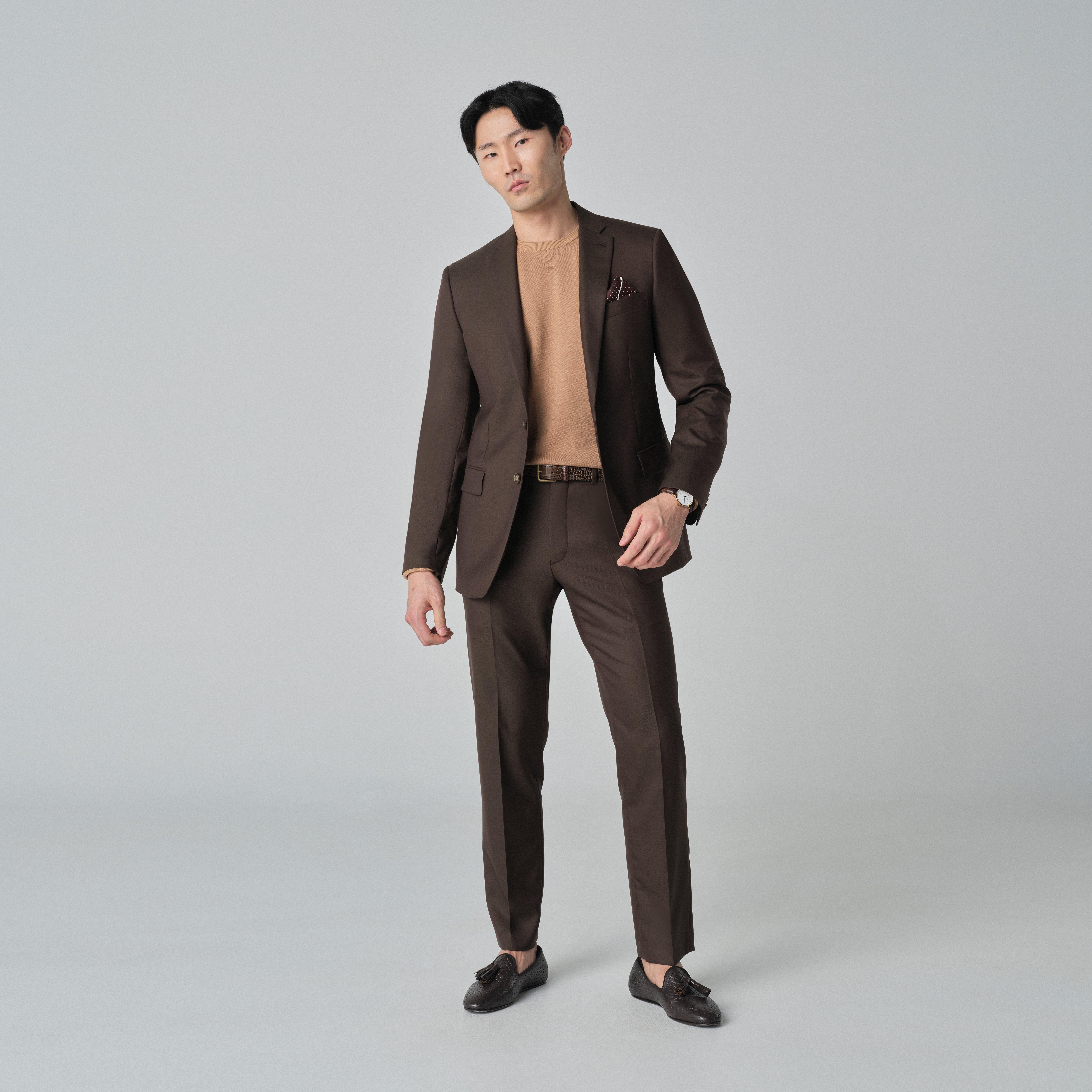 Brown blazer - Harrogate Solid Design from Luxury Indochino Collection