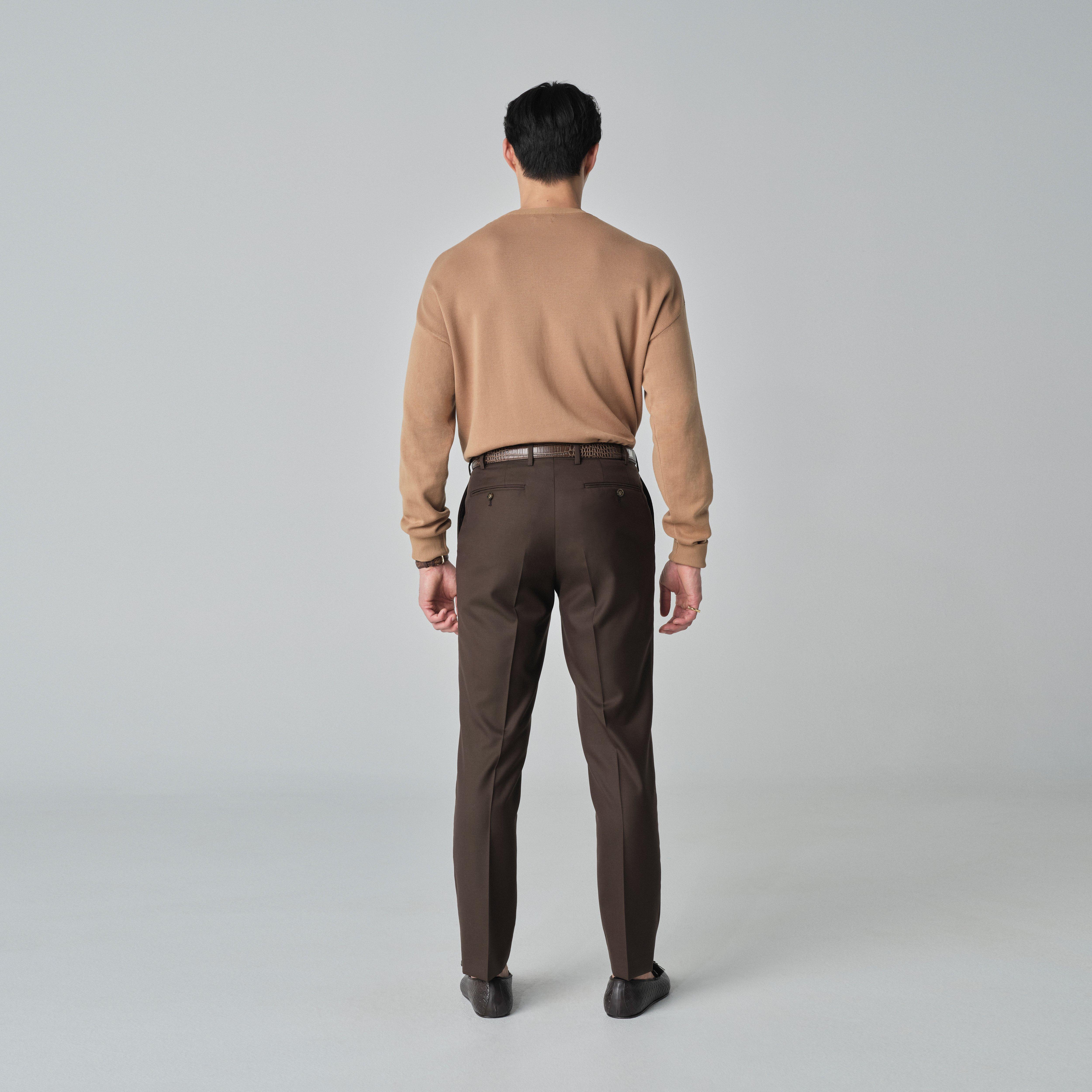 mens chocolate brown dress pants Indochino Men's Custom Harrogate Dark Timeless brown suit pants Occasion:Autumn Morilee Bridal Dresses Morilee Colour:Matcha Green