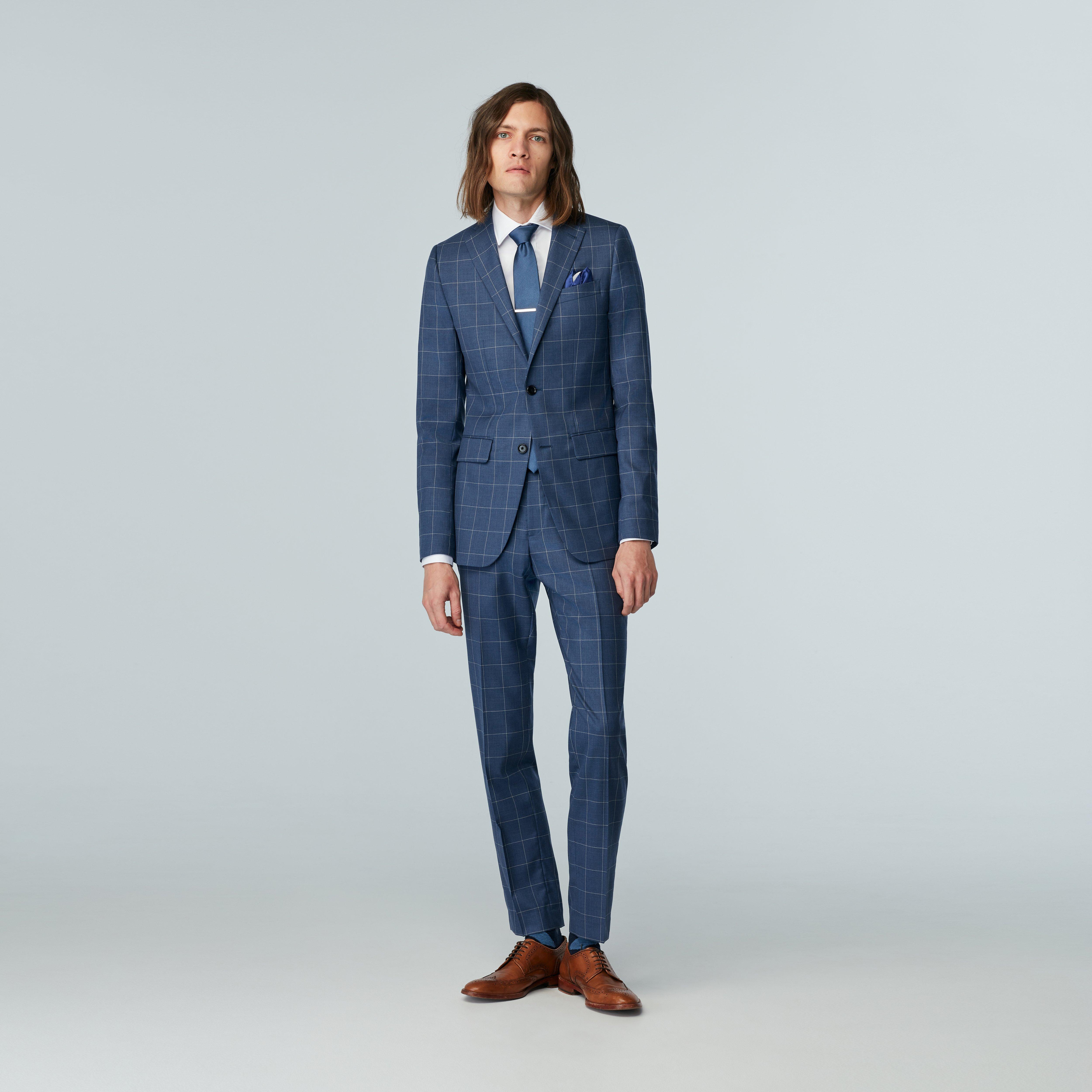 Blue suit - Harrogate Checked Design from Luxury Indochino Collection