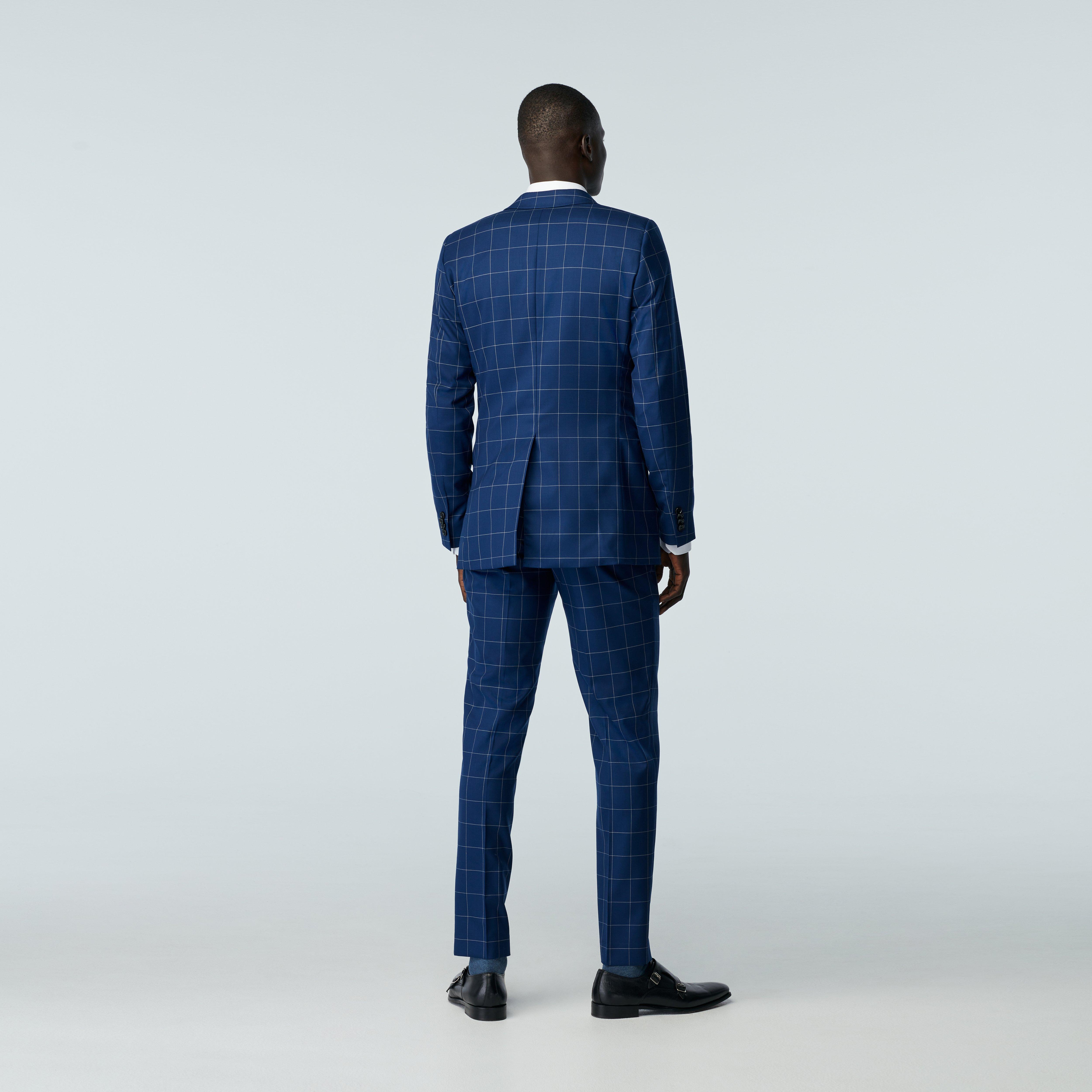 Harrogate Windowpane Navy Blue Suit