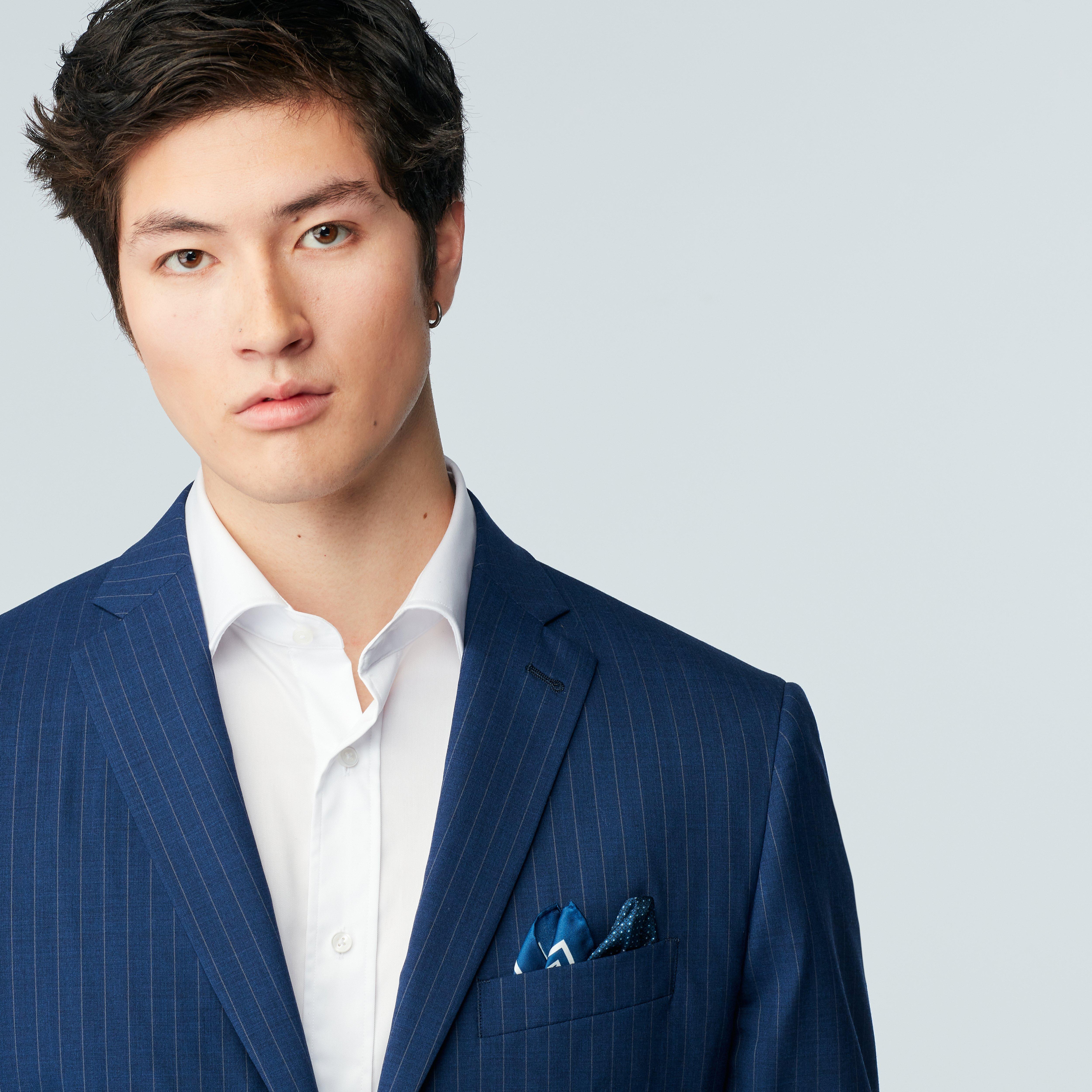 Product thumbnail 6 Blue suit - Howell Striped Design from Luxury Indochino Collection