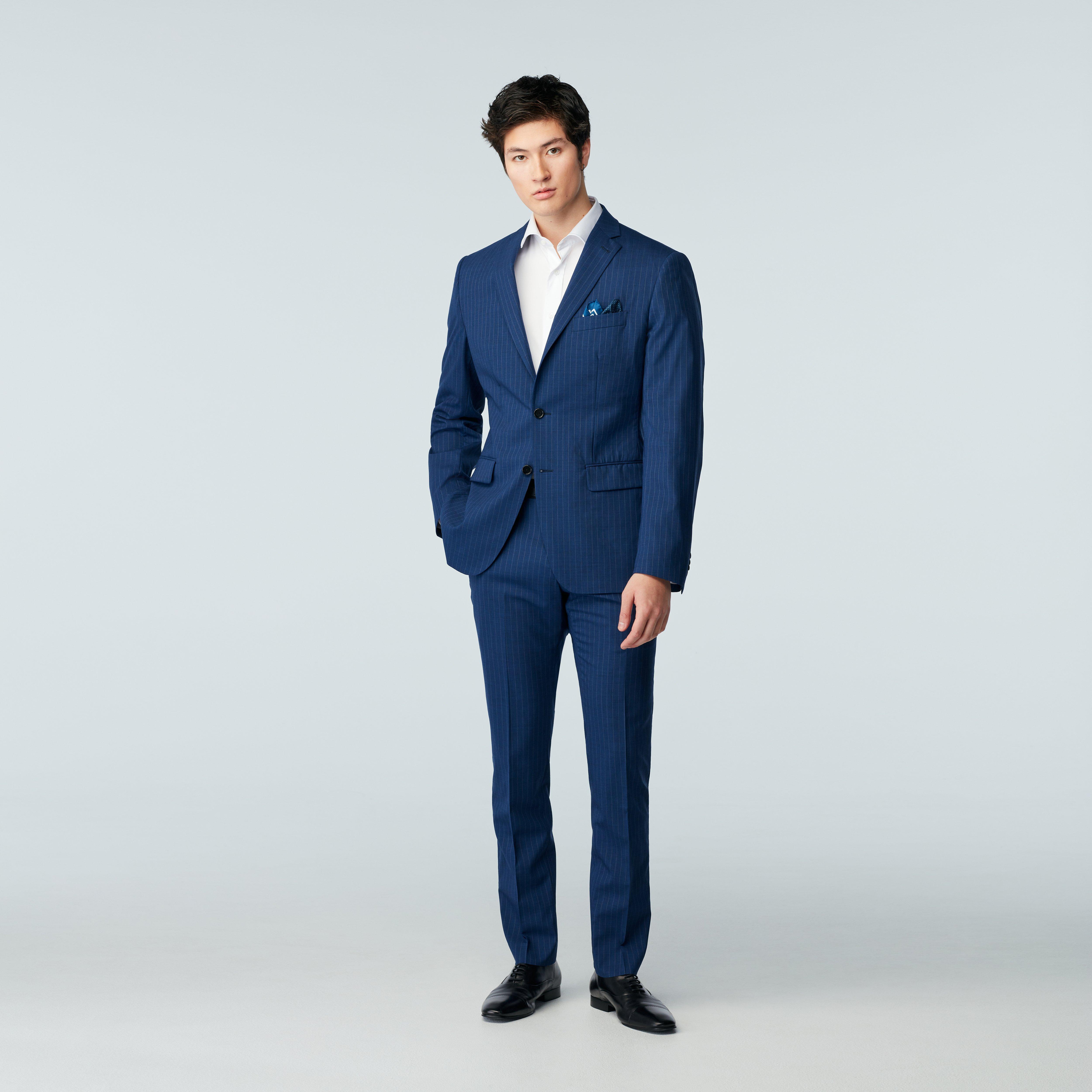 Blue blazer - Howell Striped Design from Luxury Indochino Collection