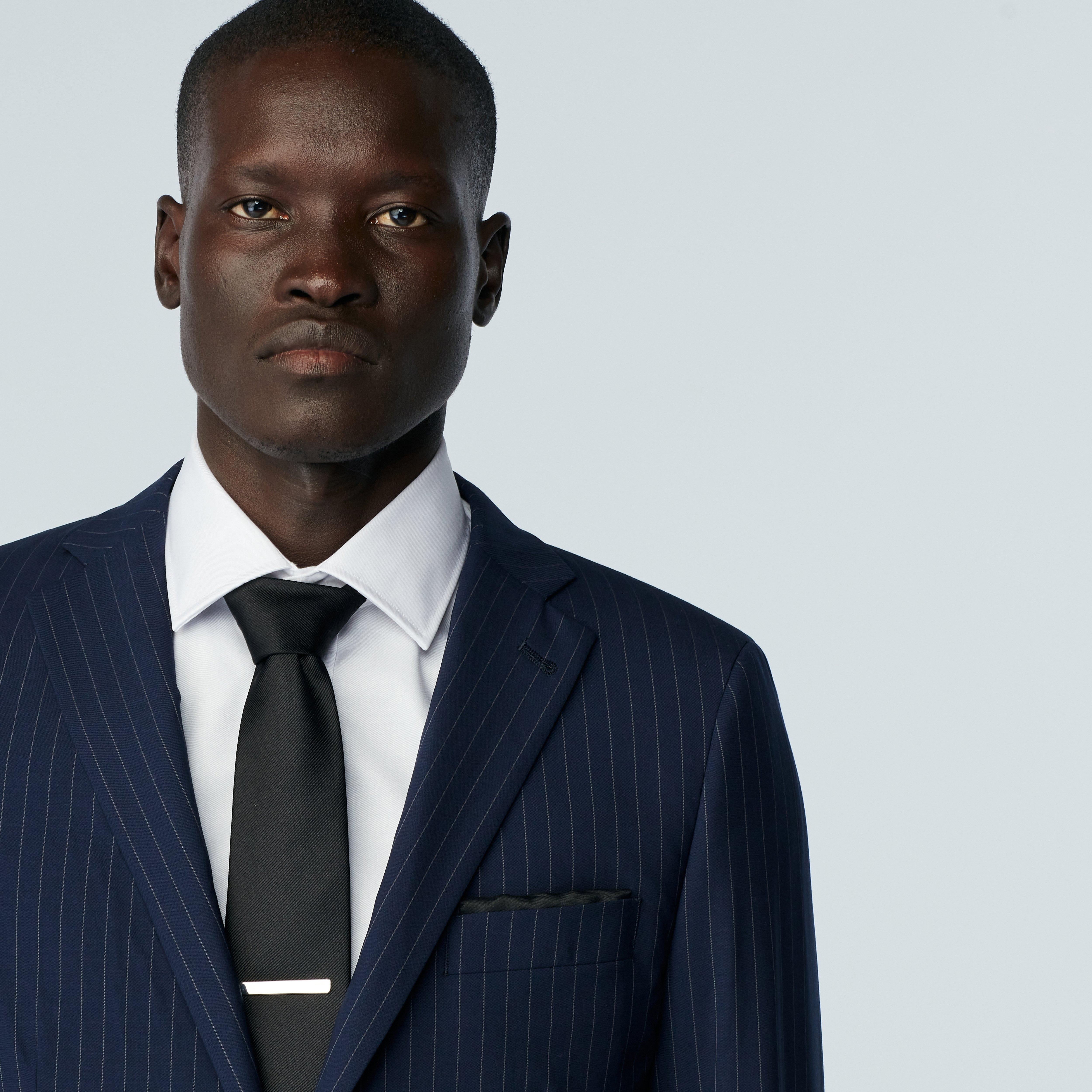 Custom Suits Made For You - Howell Wool Stretch Fineline Navy Suit