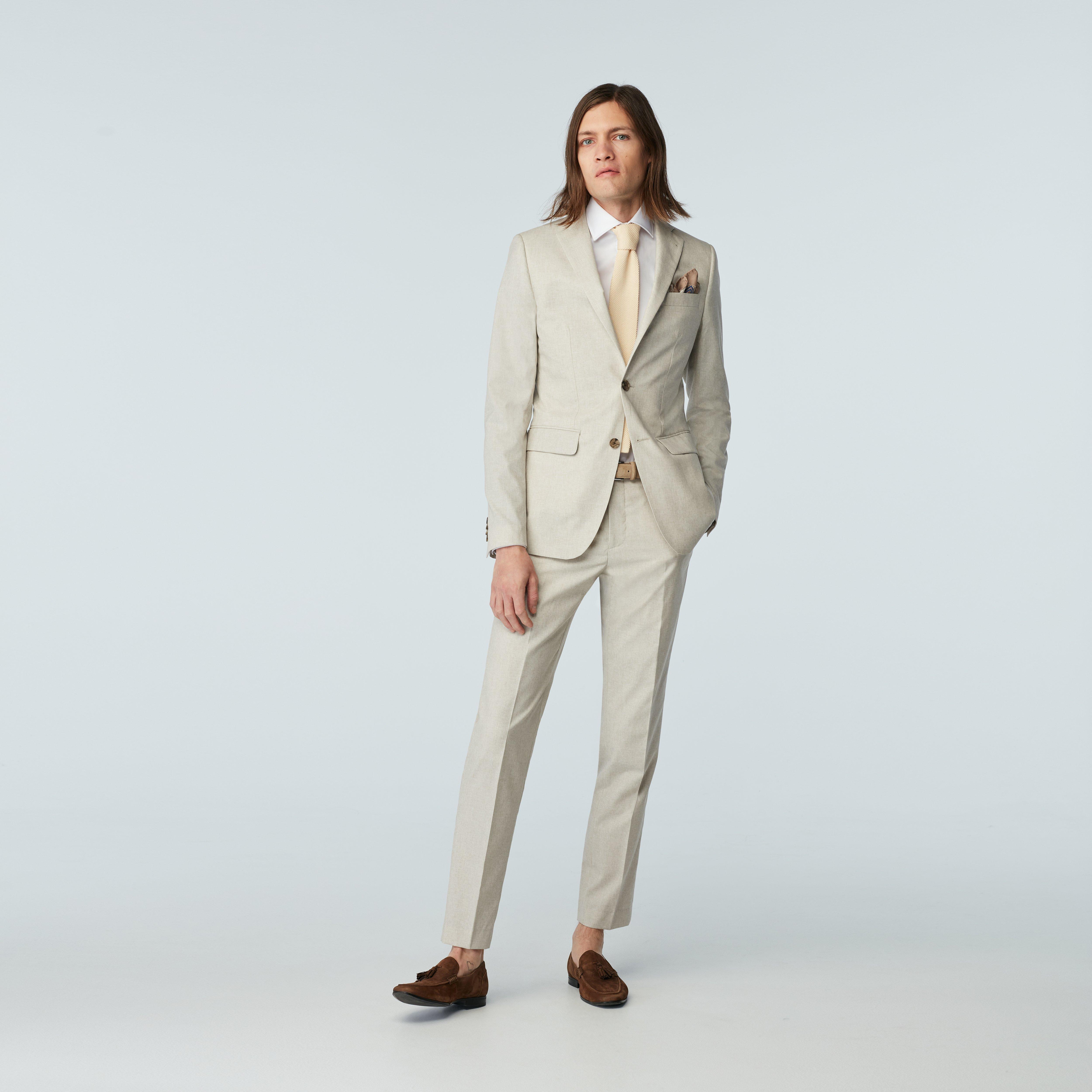 Montella Wool Cotton Silk Cream Suit