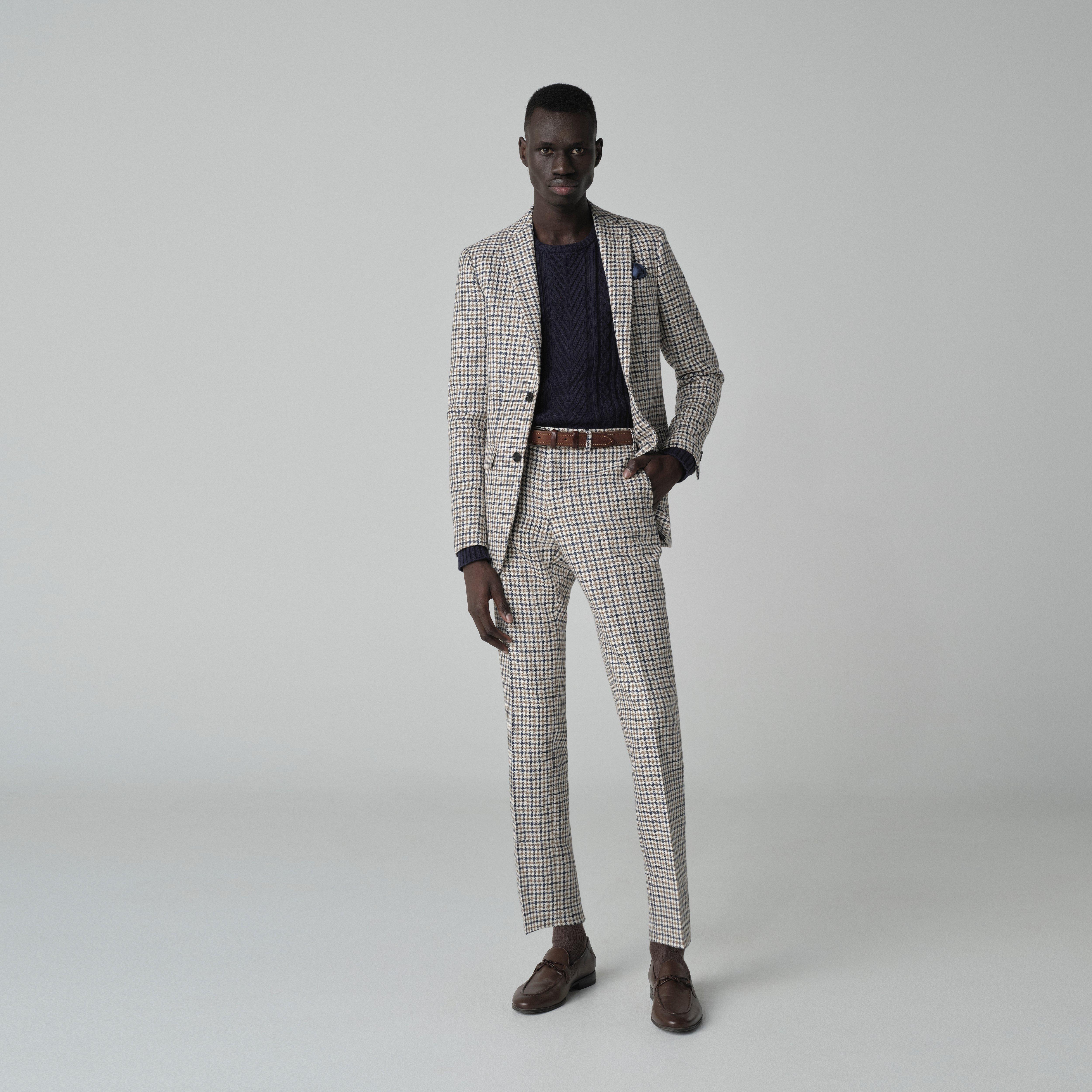 Navy suit - Checked Design from Italian Spring / Summer Indochino Collection