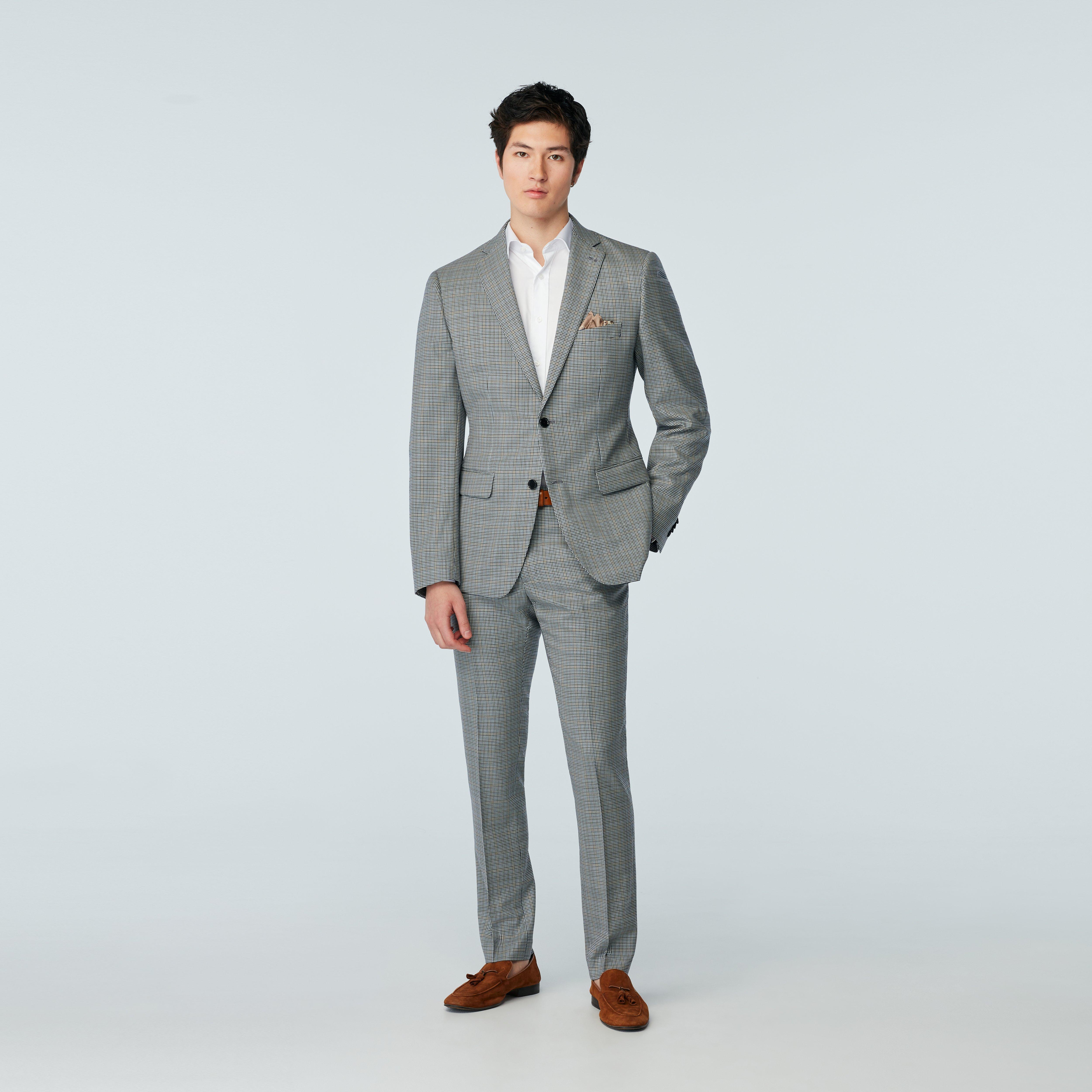 Navy best sale houndstooth suit