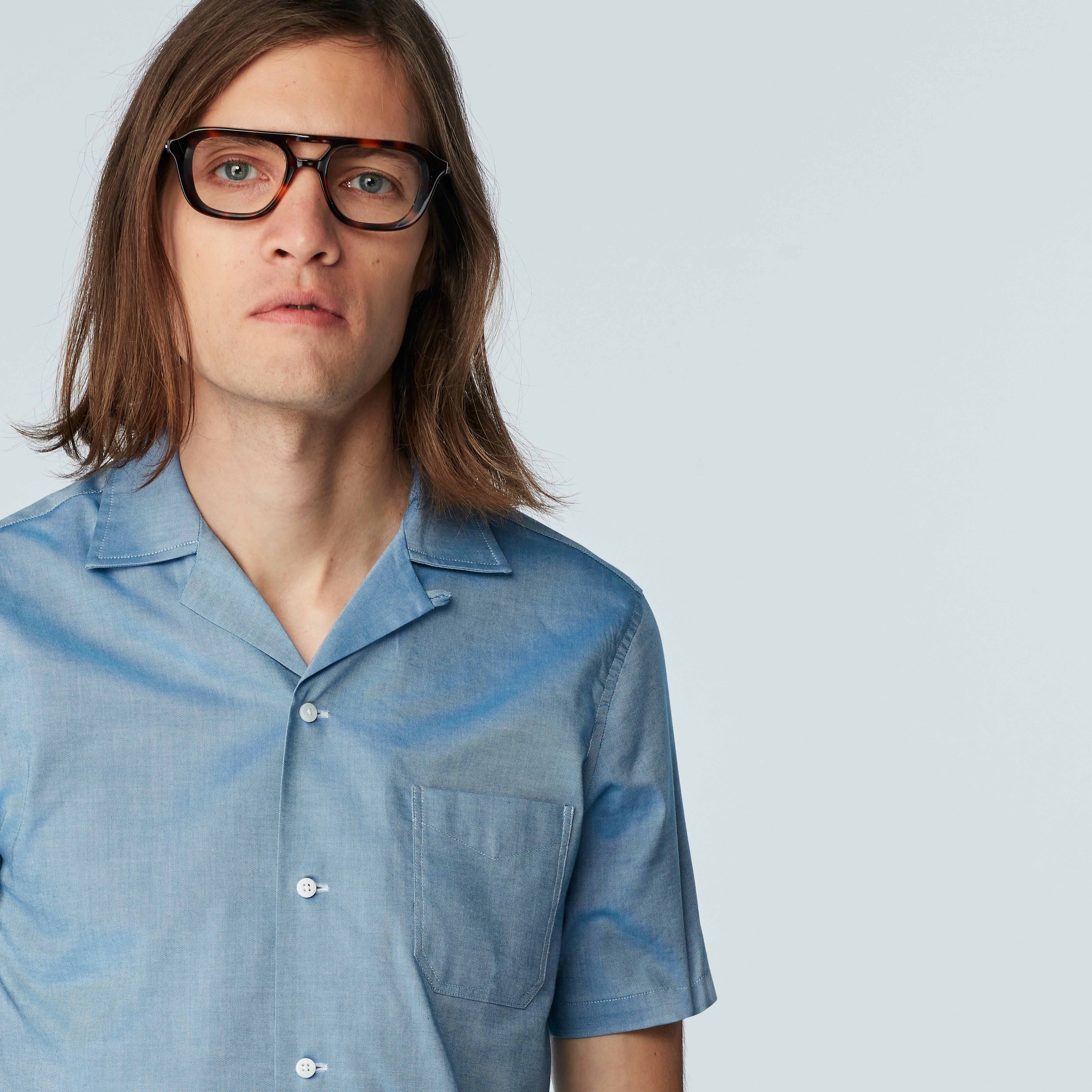 Product thumbnail 3 Blue campshirt - Hailey Solid Design from Indochino Collection